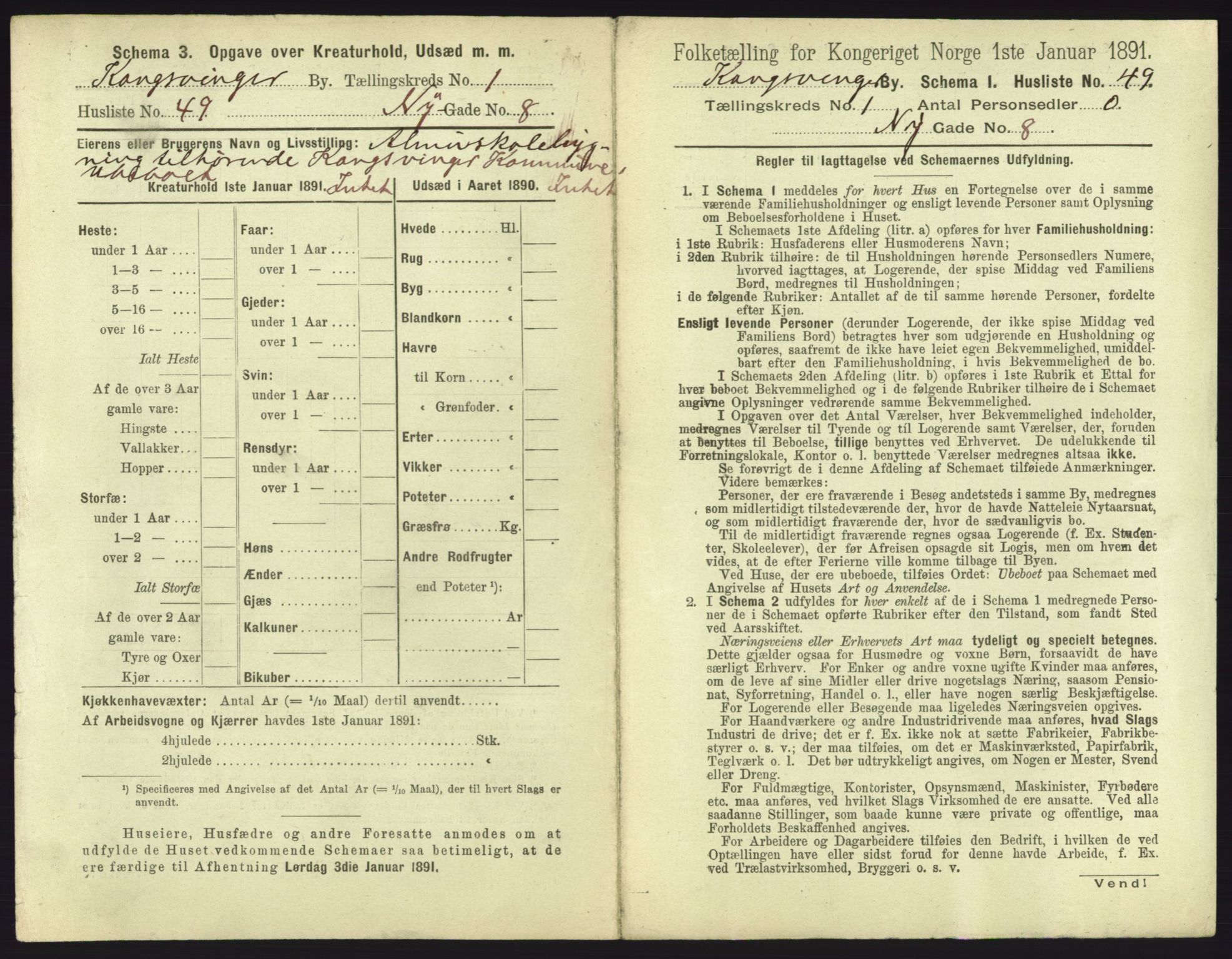 RA, 1891 census for 0402 Kongsvinger, 1891, p. 119