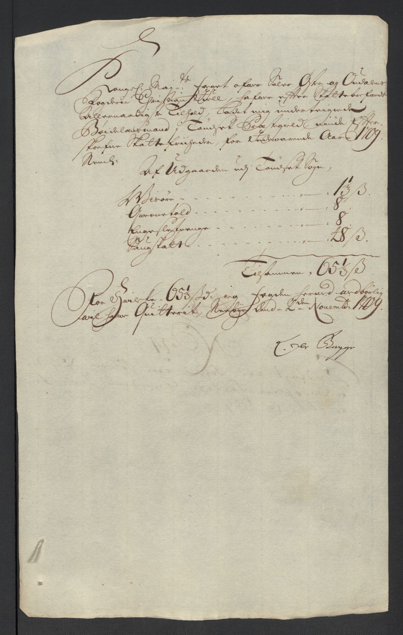 Rentekammeret inntil 1814, Reviderte regnskaper, Fogderegnskap, AV/RA-EA-4092/R13/L0846: Fogderegnskap Solør, Odal og Østerdal, 1709, p. 283