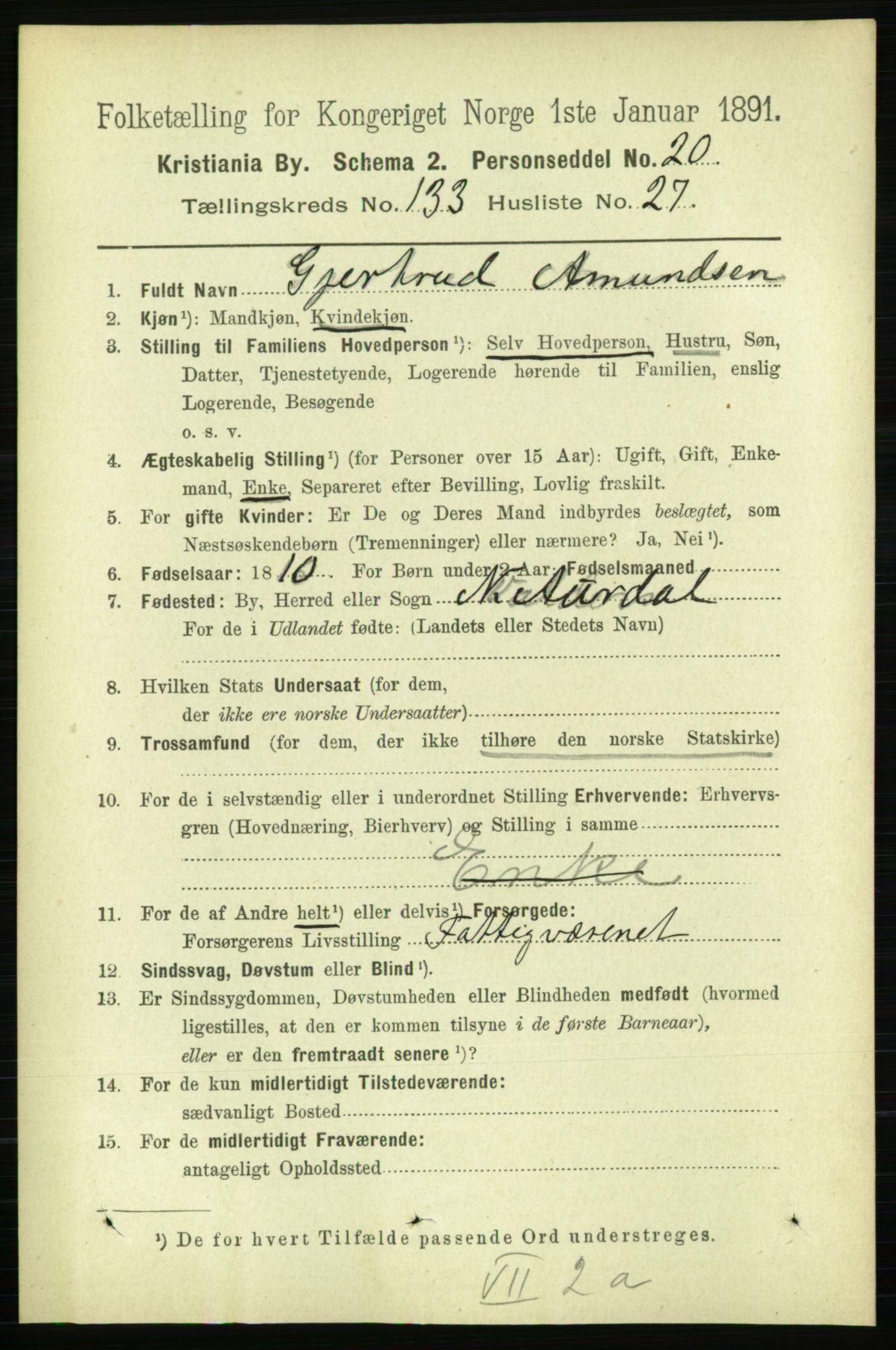 RA, 1891 census for 0301 Kristiania, 1891, p. 73006