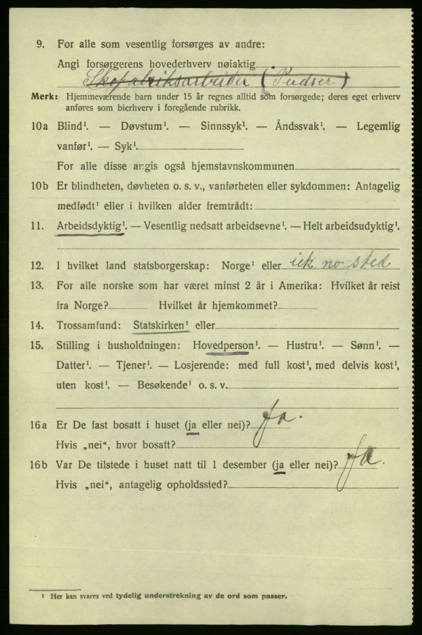 SAO, 1920 census for Fredrikshald, 1920, p. 9487