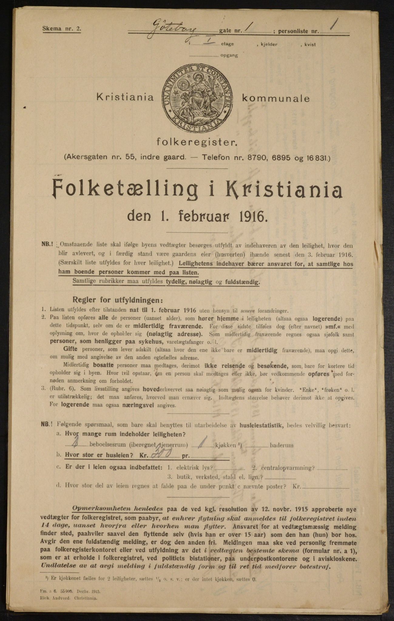 OBA, Municipal Census 1916 for Kristiania, 1916, p. 33242