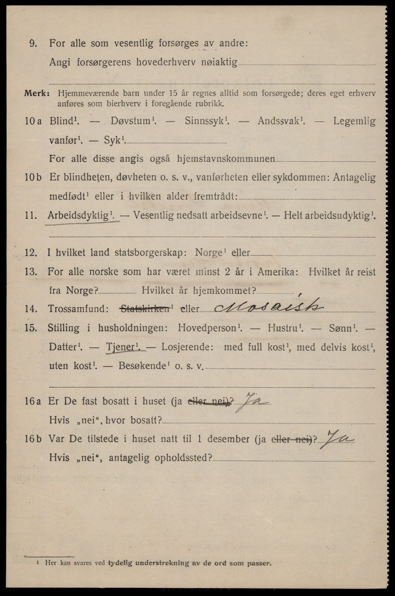 SAT, 1920 census for Trondheim, 1920, p. 136461