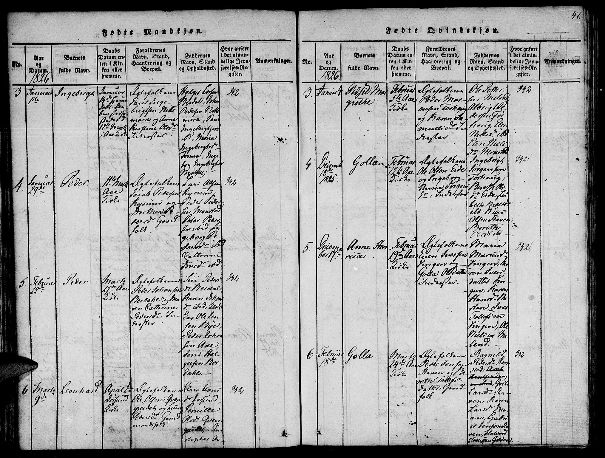 Ministerialprotokoller, klokkerbøker og fødselsregistre - Sør-Trøndelag, SAT/A-1456/655/L0675: Parish register (official) no. 655A04, 1818-1830, p. 47