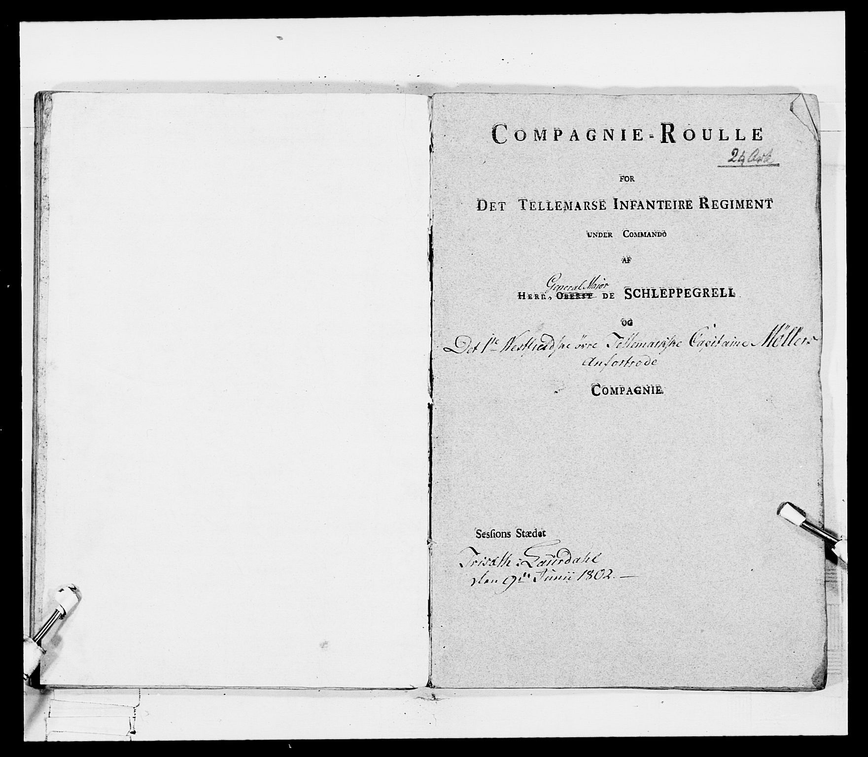 Generalitets- og kommissariatskollegiet, Det kongelige norske kommissariatskollegium, RA/EA-5420/E/Eh/L0115: Telemarkske nasjonale infanteriregiment, 1802-1805, p. 152