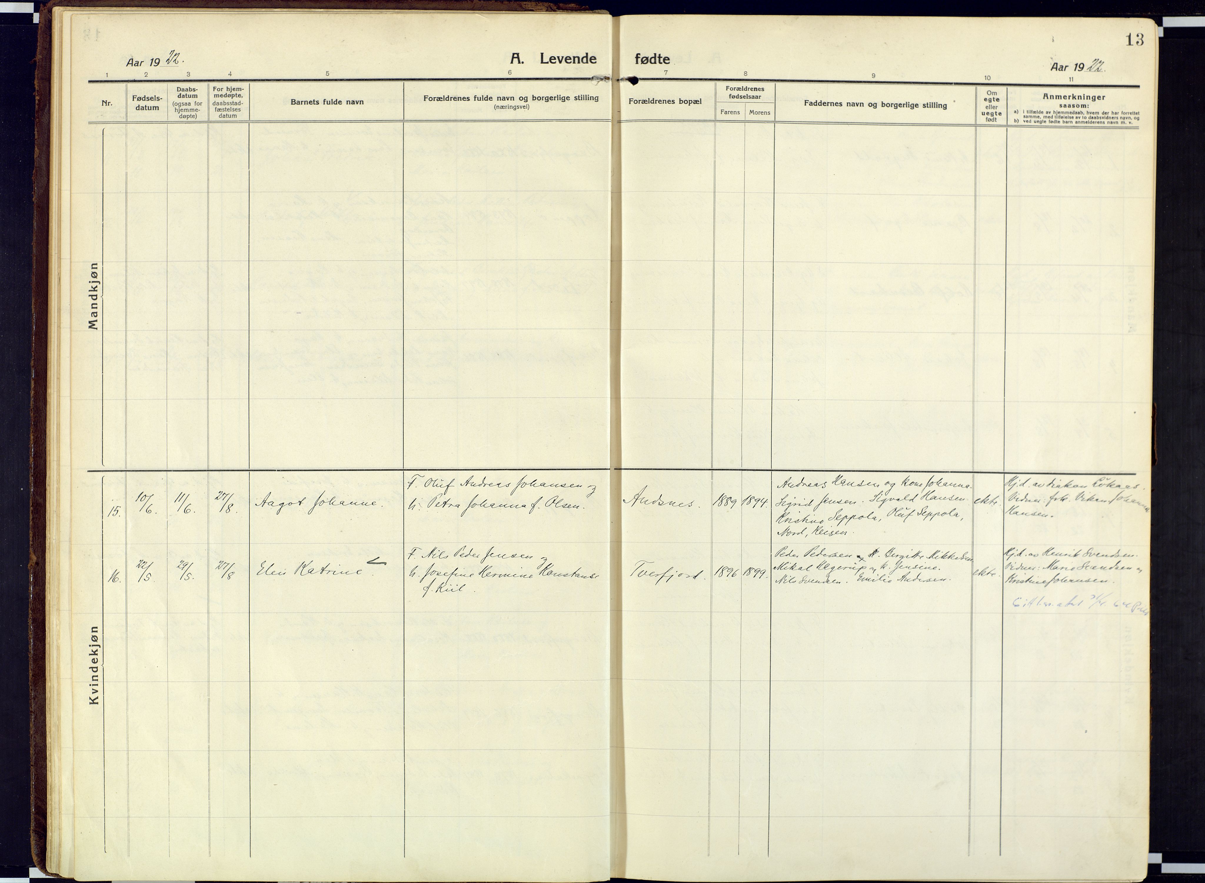 Loppa sokneprestkontor, SATØ/S-1339/H/Ha/L0013kirke: Parish register (official) no. 13, 1920-1932, p. 13