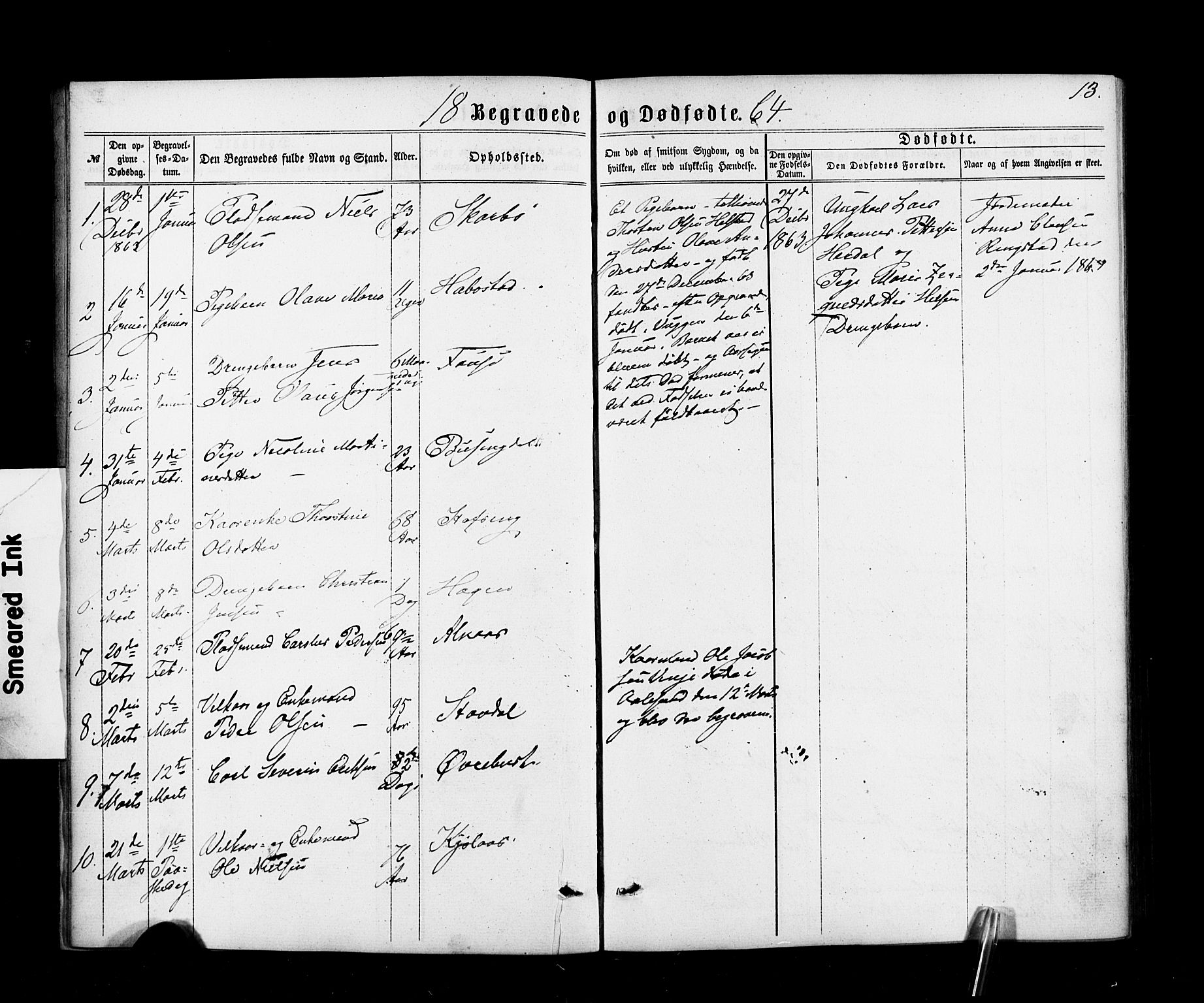 Ministerialprotokoller, klokkerbøker og fødselsregistre - Møre og Romsdal, SAT/A-1454/520/L0282: Parish register (official) no. 520A11, 1862-1881, p. 13
