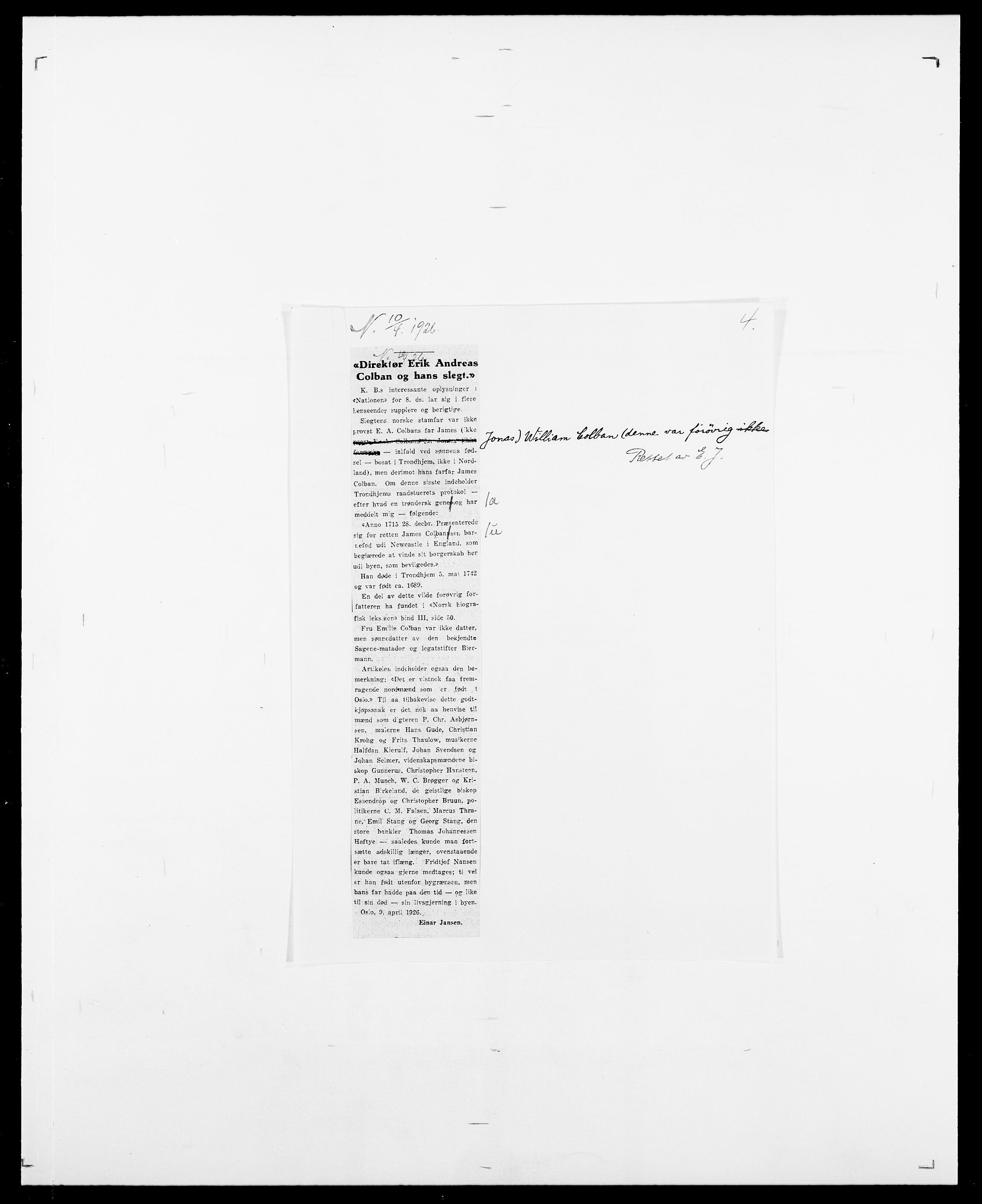 Delgobe, Charles Antoine - samling, AV/SAO-PAO-0038/D/Da/L0008: Capjon - Dagenbolt, p. 403