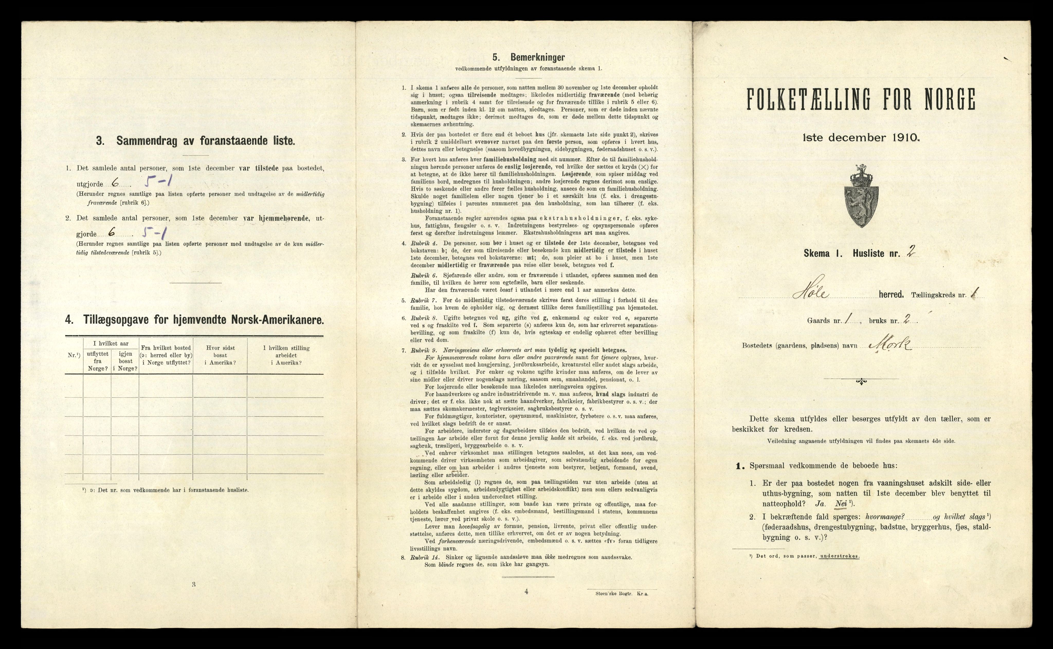 RA, 1910 census for Høle, 1910, p. 34