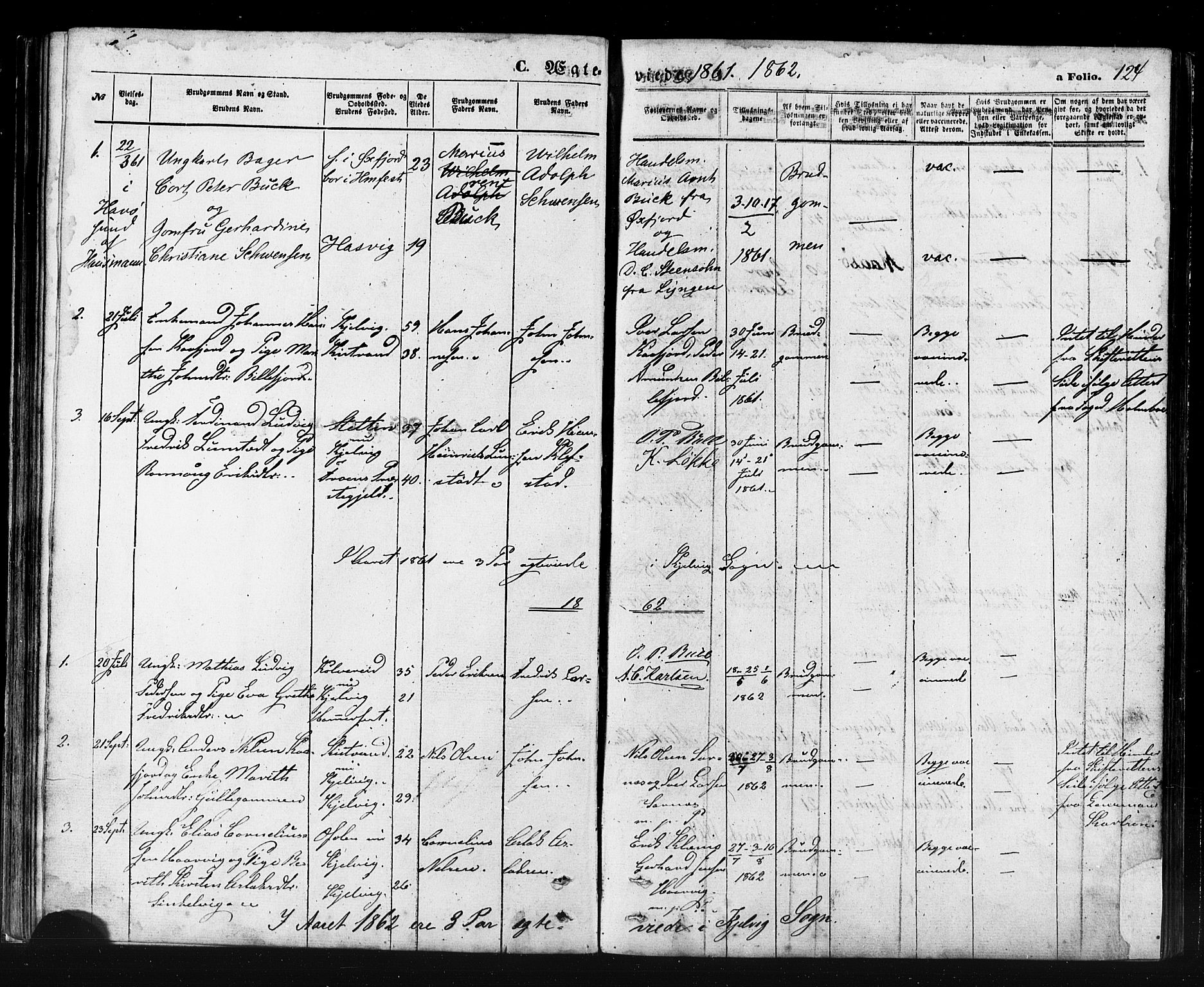 Måsøy sokneprestkontor, SATØ/S-1348/H/Ha/L0006kirke: Parish register (official) no. 6, 1861-1886, p. 124