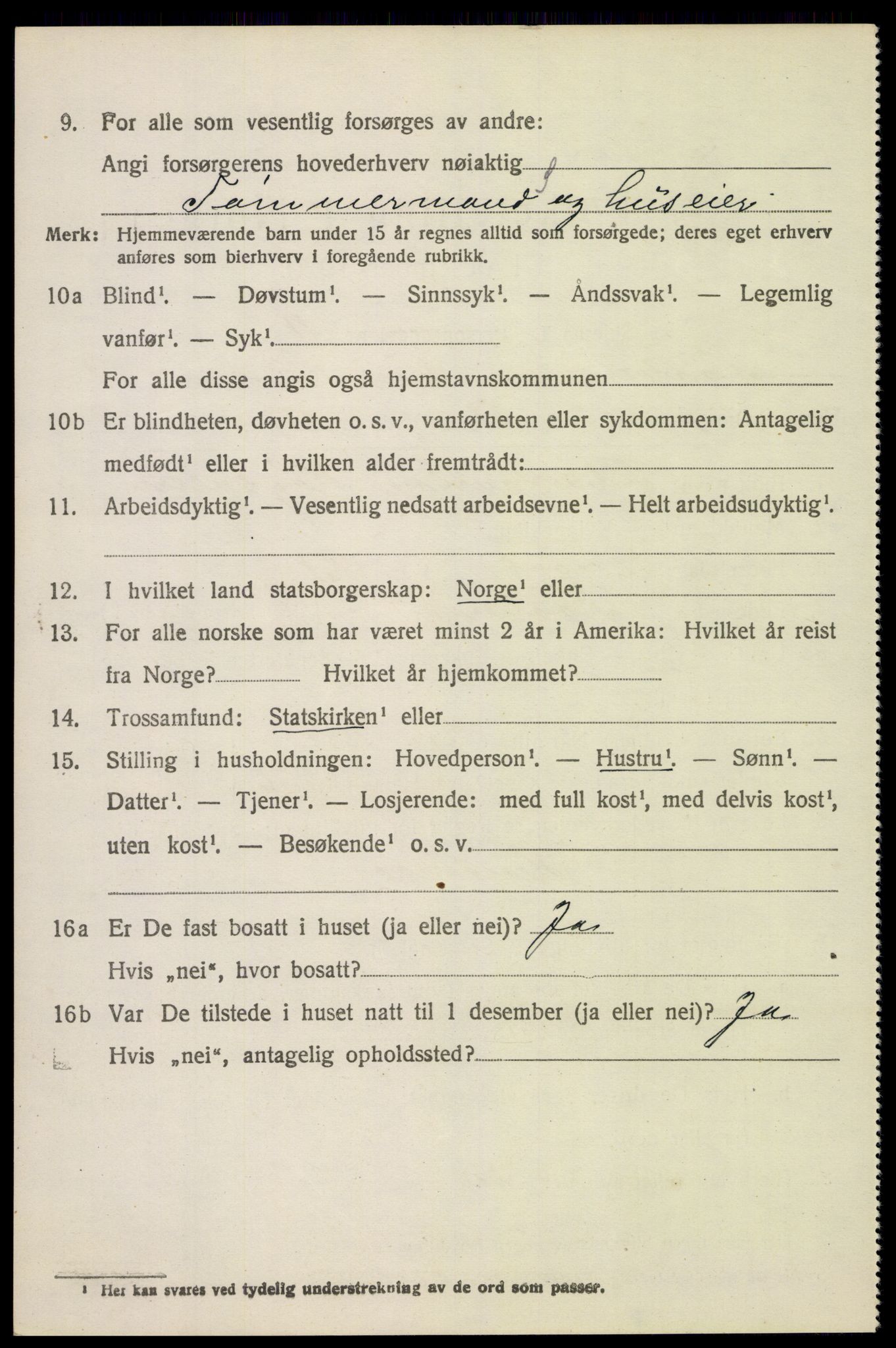 SAH, 1920 census for Fåberg, 1920, p. 10445