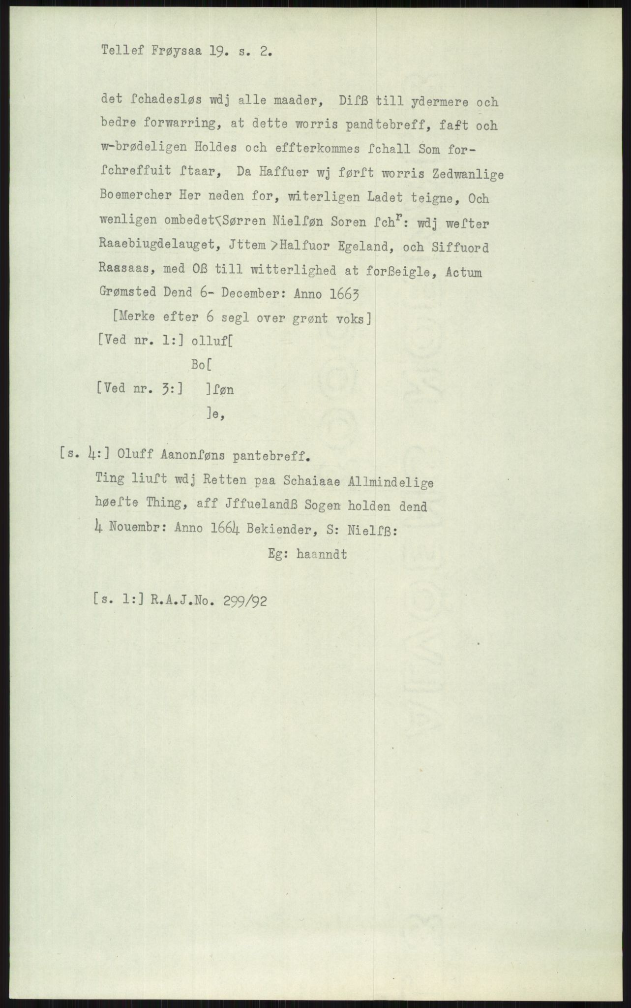 Samlinger til kildeutgivelse, Diplomavskriftsamlingen, AV/RA-EA-4053/H/Ha, p. 2287