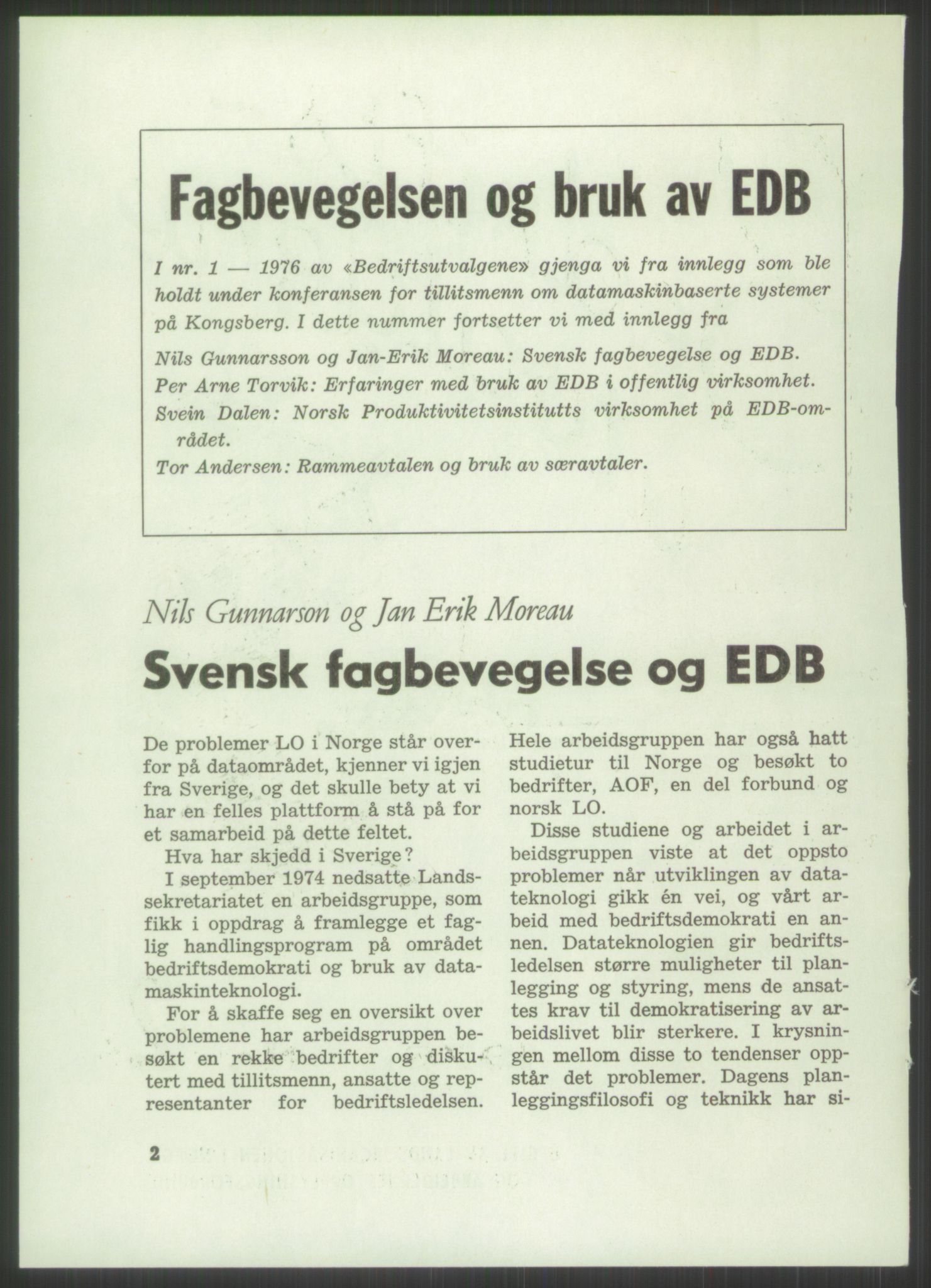 Nygaard, Kristen, AV/RA-PA-1398/F/Fi/L0004: Fagbevegelse, demokrati, Jern- og Metallprosjektet, 1970-2002, p. 28