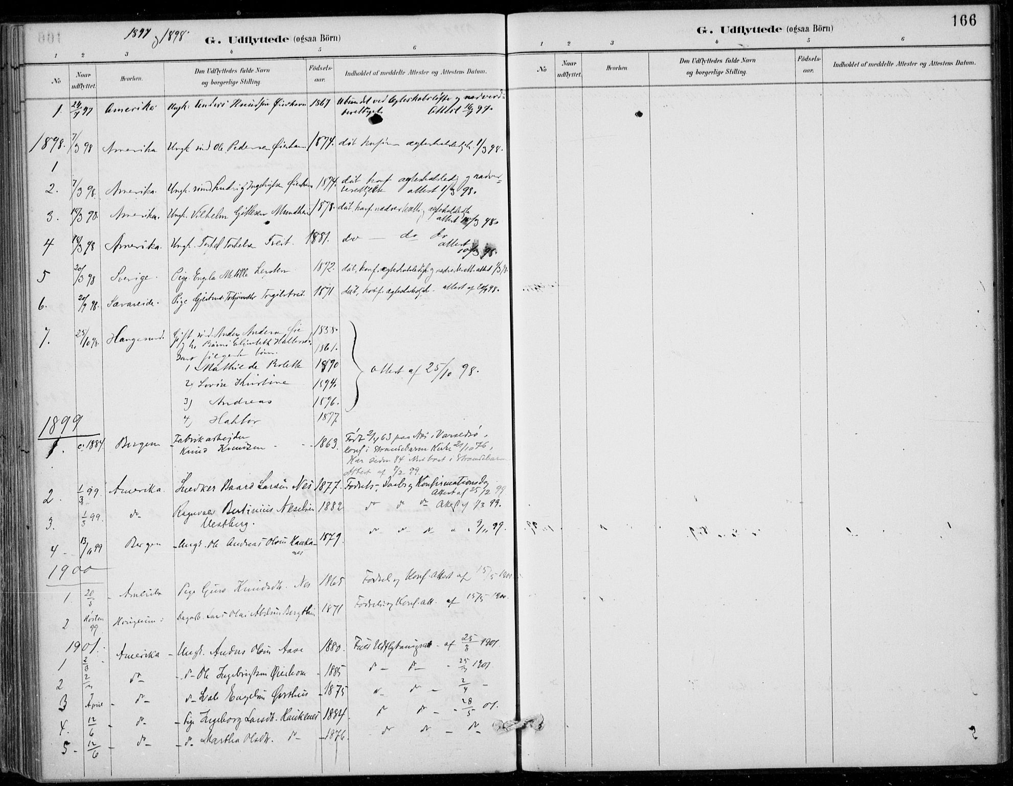 Strandebarm sokneprestembete, AV/SAB-A-78401/H/Haa: Parish register (official) no. D  1, 1886-1912, p. 166