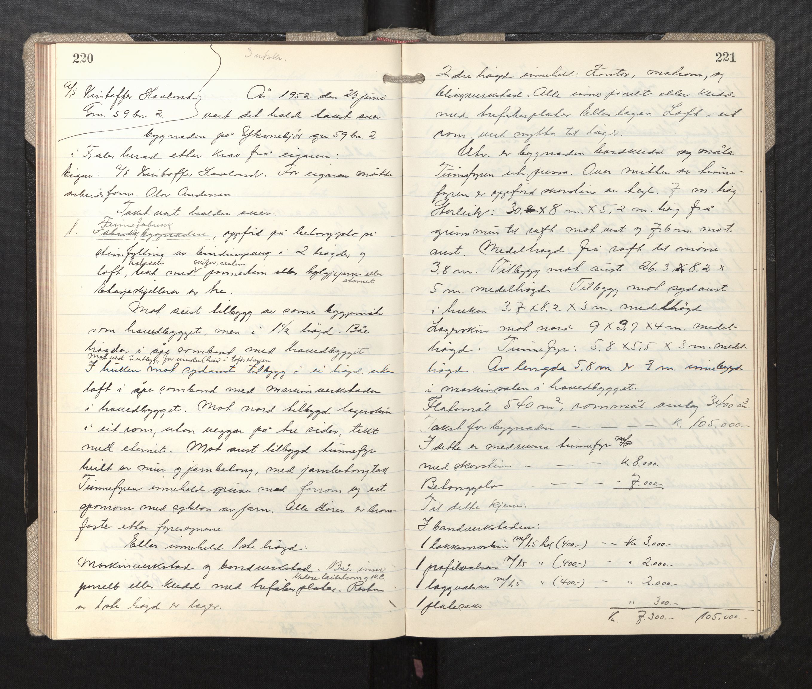 Lensmannen i Fjaler, AV/SAB-A-27201/0012/L0004: Branntakstprotokoll, 1948-1954, p. 220-221