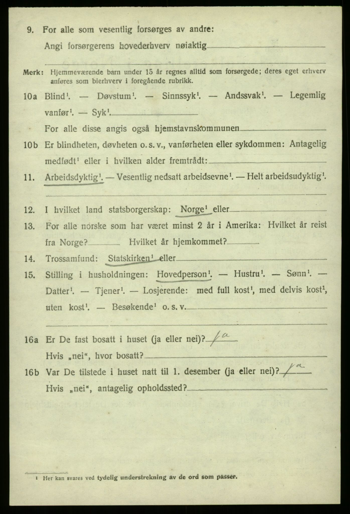 SAB, 1920 census for Haus, 1920, p. 12605