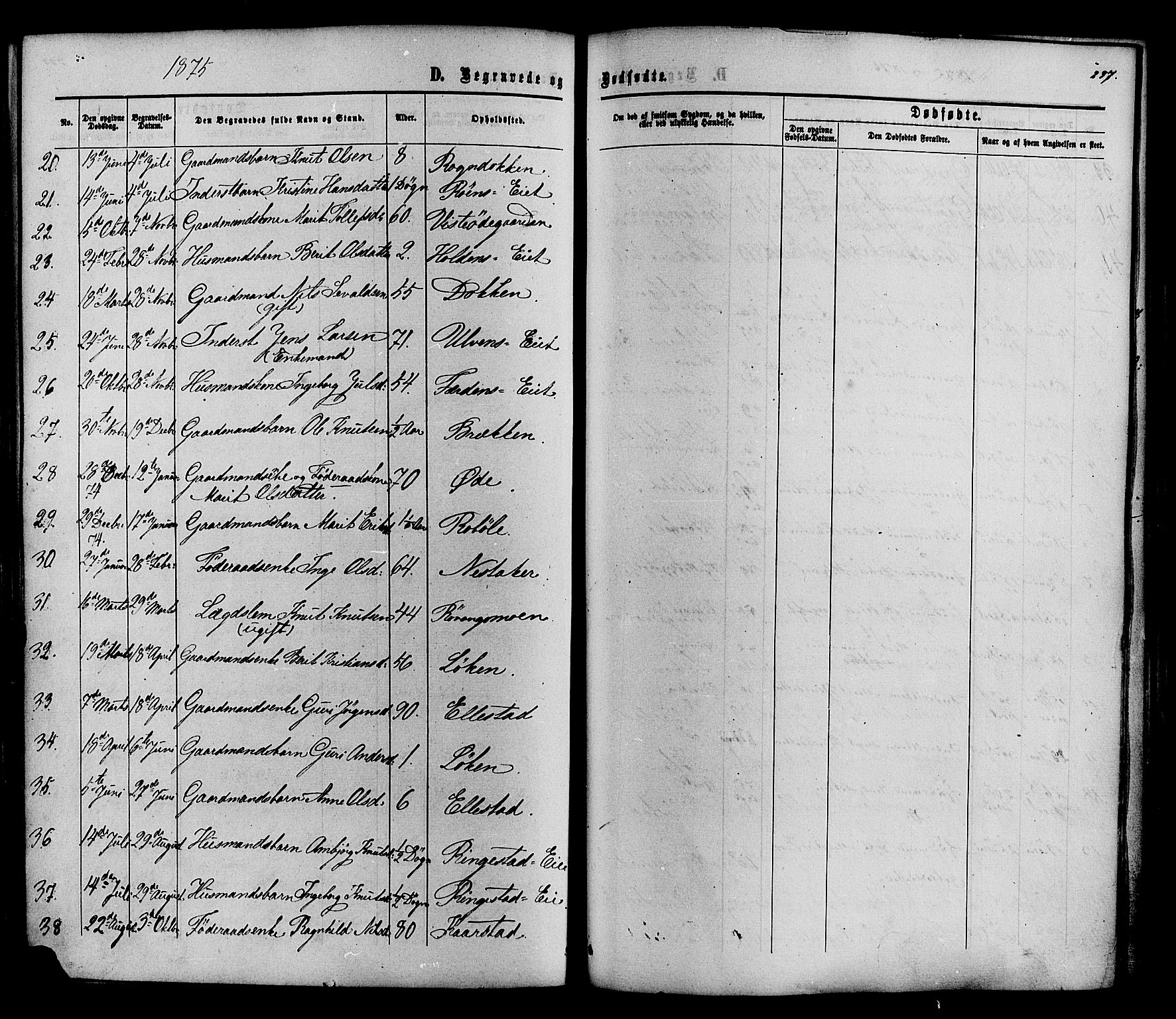 Vestre Slidre prestekontor, SAH/PREST-136/H/Ha/Haa/L0003: Parish register (official) no. 3, 1865-1880, p. 237