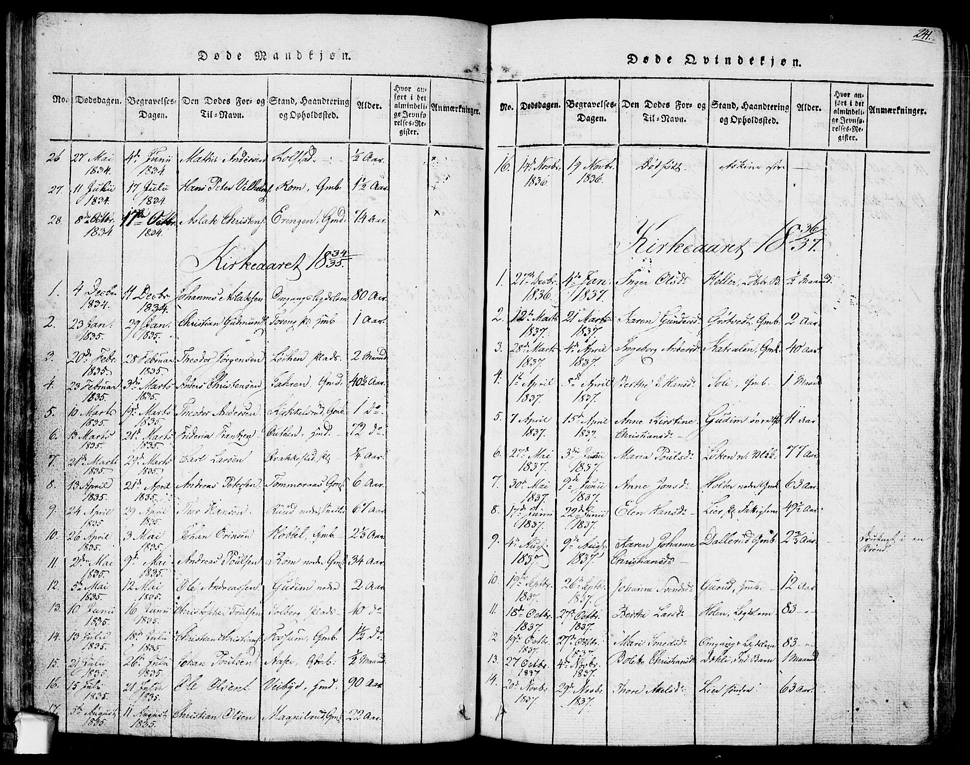 Askim prestekontor Kirkebøker, AV/SAO-A-10900/F/Fa/L0004: Parish register (official) no. 4, 1817-1846, p. 240-241