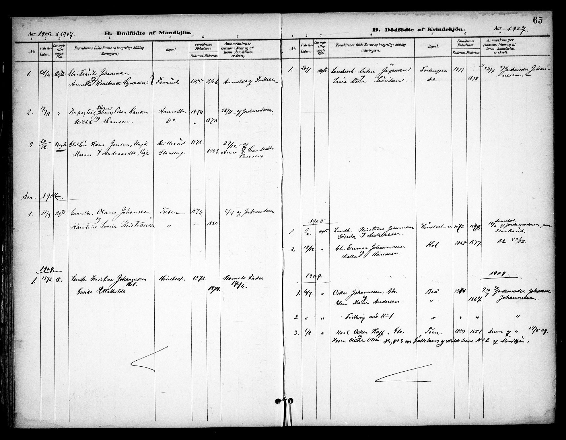 Skiptvet prestekontor Kirkebøker, AV/SAO-A-20009/F/Fa/L0011: Parish register (official) no. 11, 1901-1913, p. 65