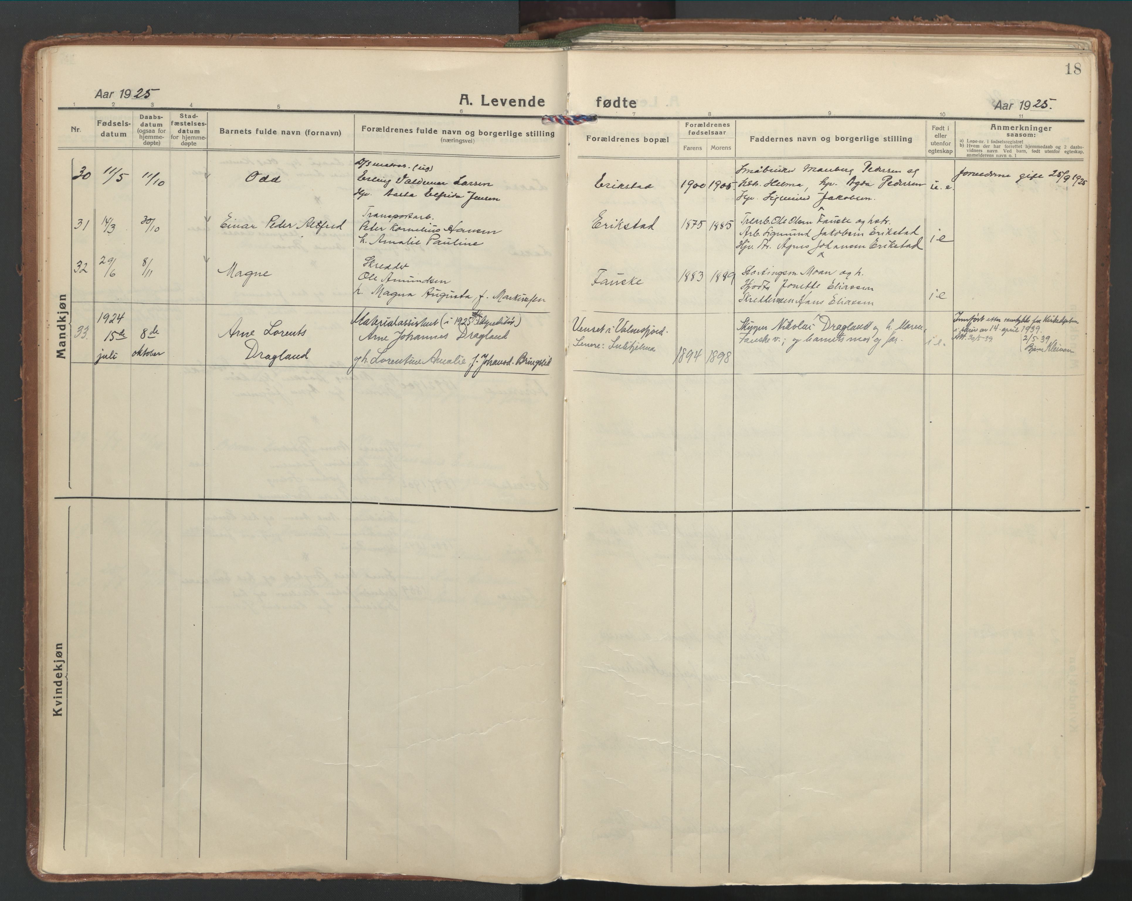 Ministerialprotokoller, klokkerbøker og fødselsregistre - Nordland, SAT/A-1459/849/L0699: Parish register (official) no. 849A10, 1924-1937, p. 18