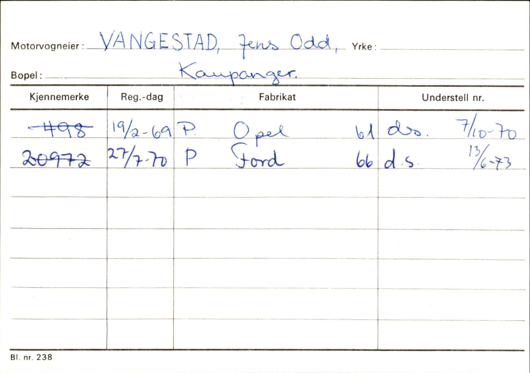 Statens vegvesen, Sogn og Fjordane vegkontor, AV/SAB-A-5301/4/F/L0125: Eigarregister Sogndal V-Å. Aurland A-Å. Fjaler A-N, 1945-1975, p. 8