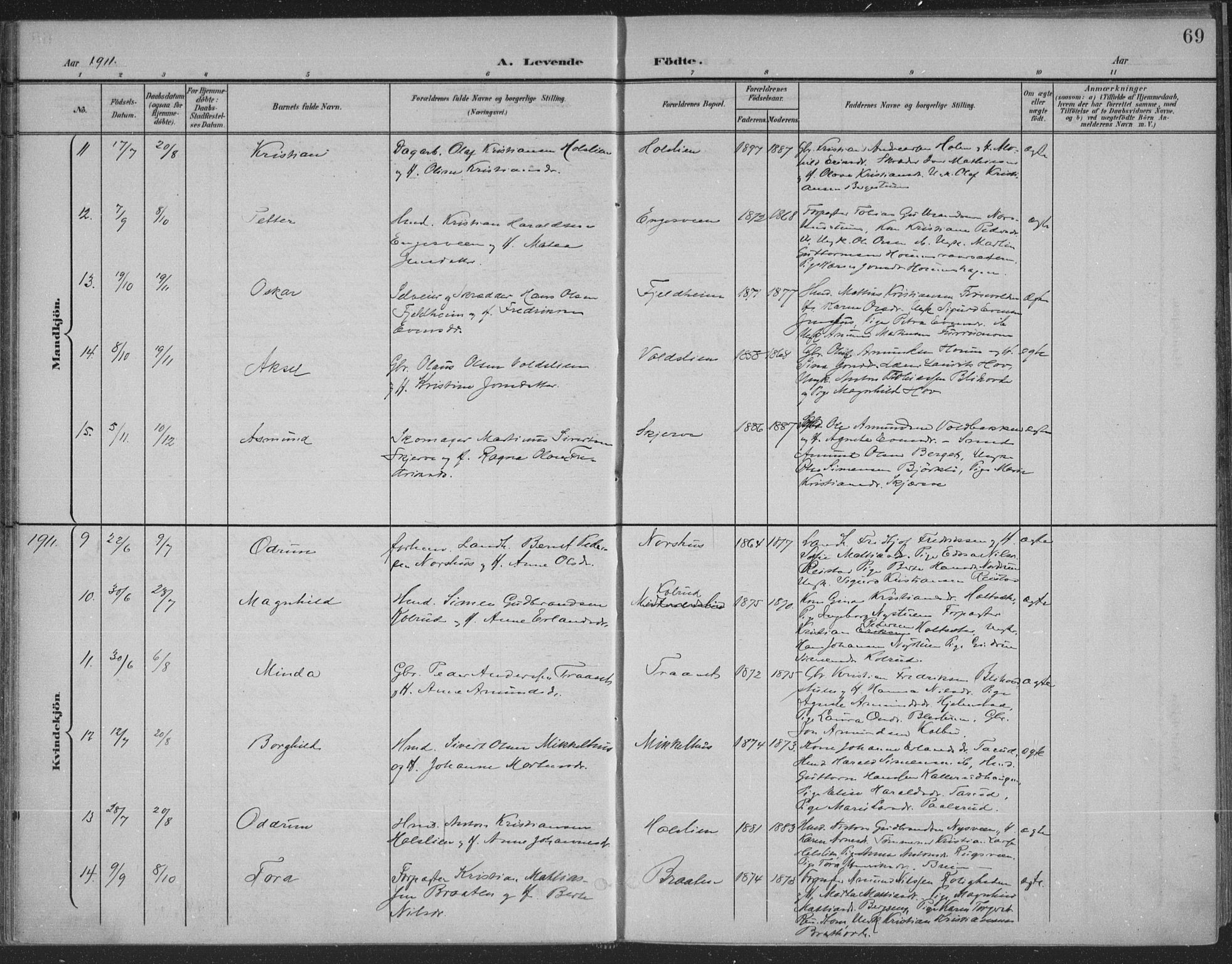 Østre Gausdal prestekontor, AV/SAH-PREST-092/H/Ha/Haa/L0004: Parish register (official) no. 4, 1898-1914, p. 69