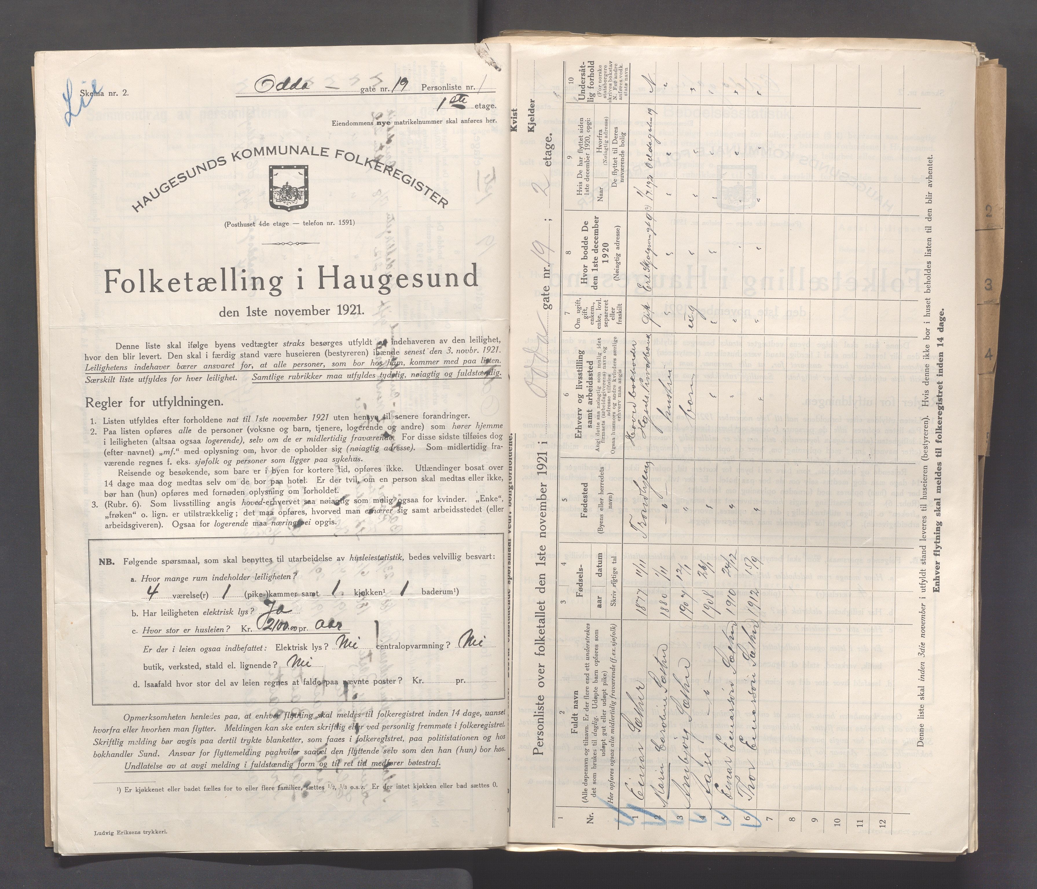 IKAR, Local census 1.11.1921 for Haugesund, 1921, p. 3208