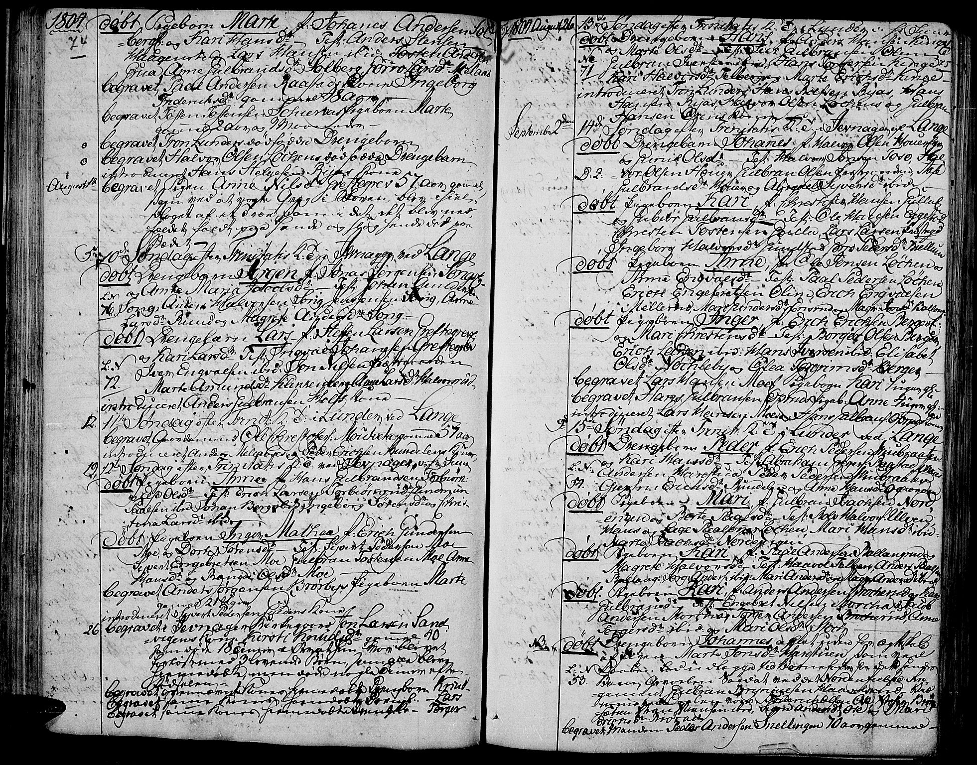 Jevnaker prestekontor, AV/SAH-PREST-116/H/Ha/Haa/L0004: Parish register (official) no. 4, 1800-1861, p. 74-75