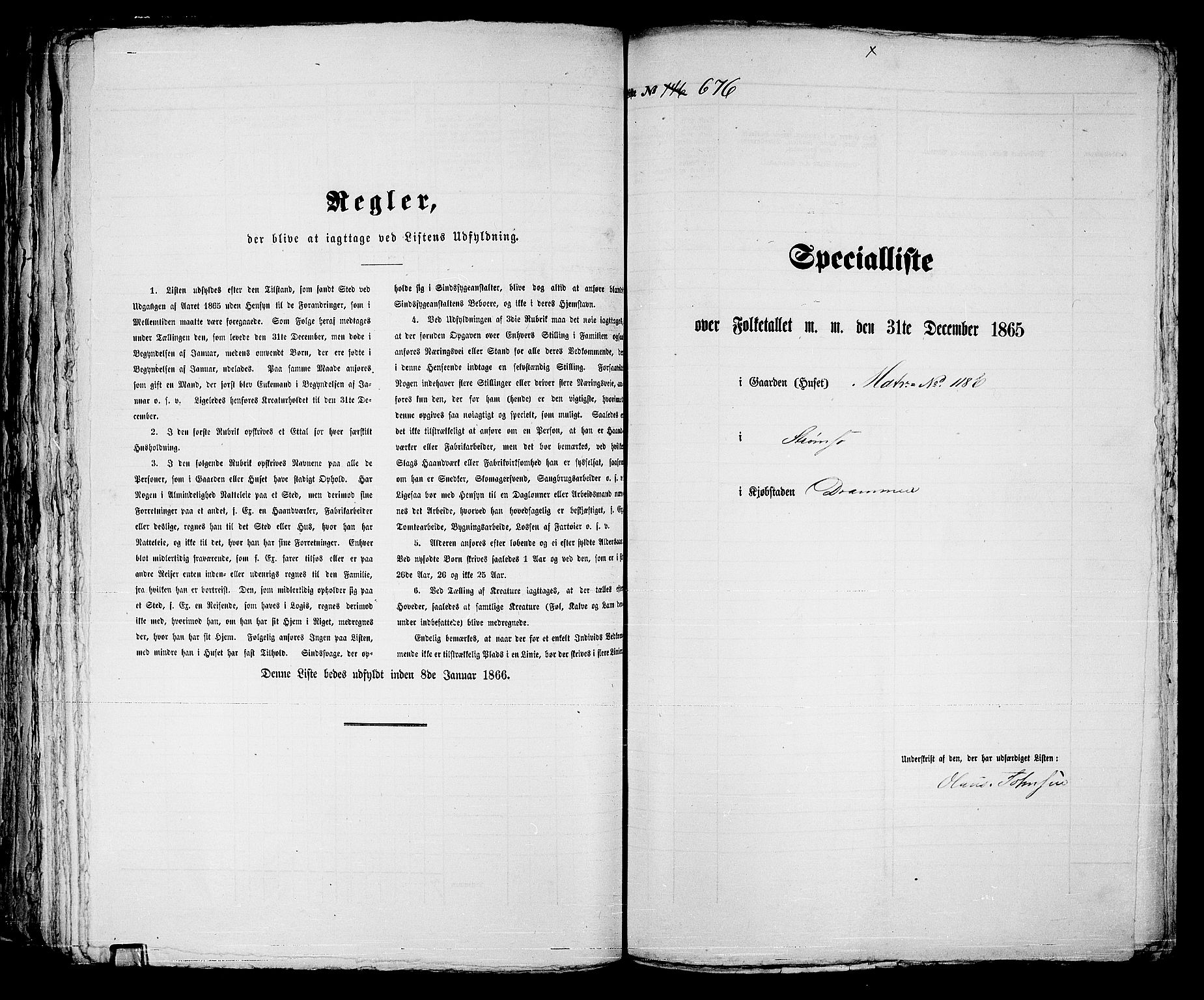 RA, 1865 census for Strømsø in Drammen, 1865, p. 167