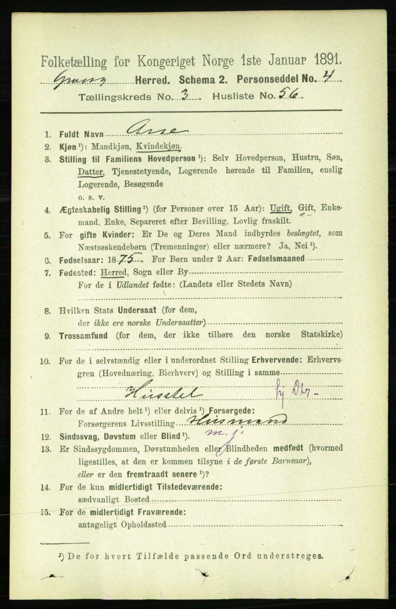 RA, 1891 census for 1742 Grong, 1891, p. 1431