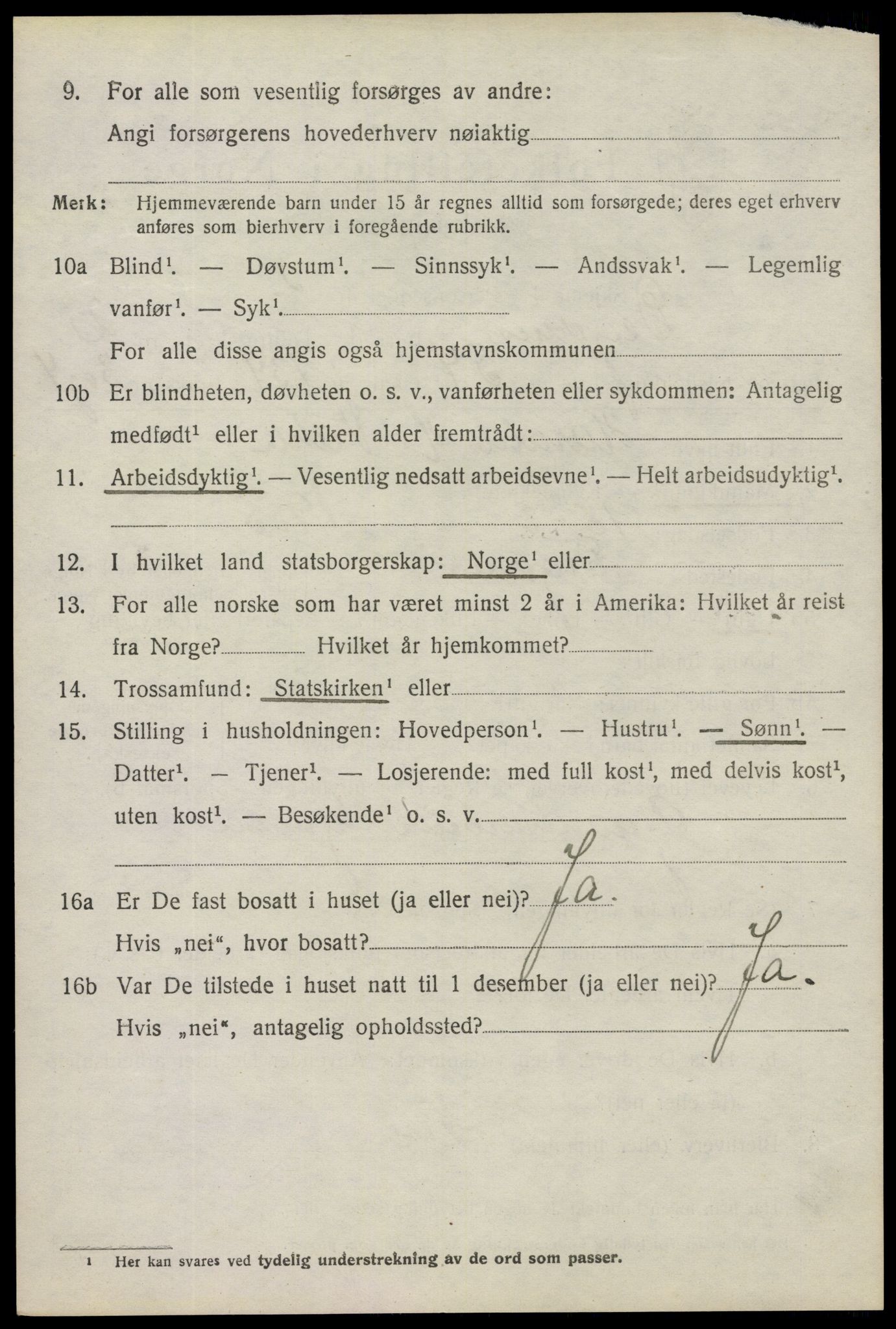 SAO, 1920 census for Degernes, 1920, p. 2083