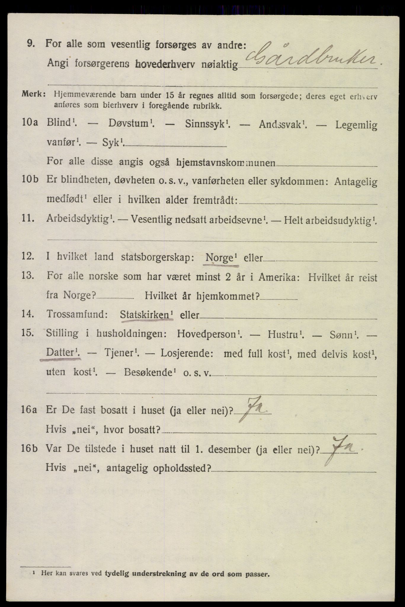 SAK, 1920 census for Øyestad, 1920, p. 7697