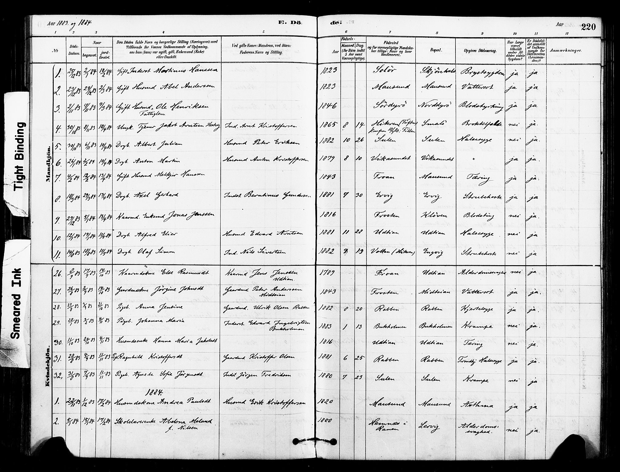 Ministerialprotokoller, klokkerbøker og fødselsregistre - Sør-Trøndelag, SAT/A-1456/640/L0578: Parish register (official) no. 640A03, 1879-1889, p. 220