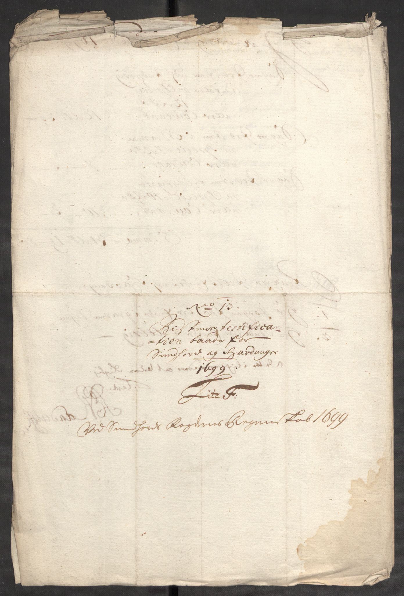 Rentekammeret inntil 1814, Reviderte regnskaper, Fogderegnskap, AV/RA-EA-4092/R48/L2978: Fogderegnskap Sunnhordland og Hardanger, 1699, p. 143