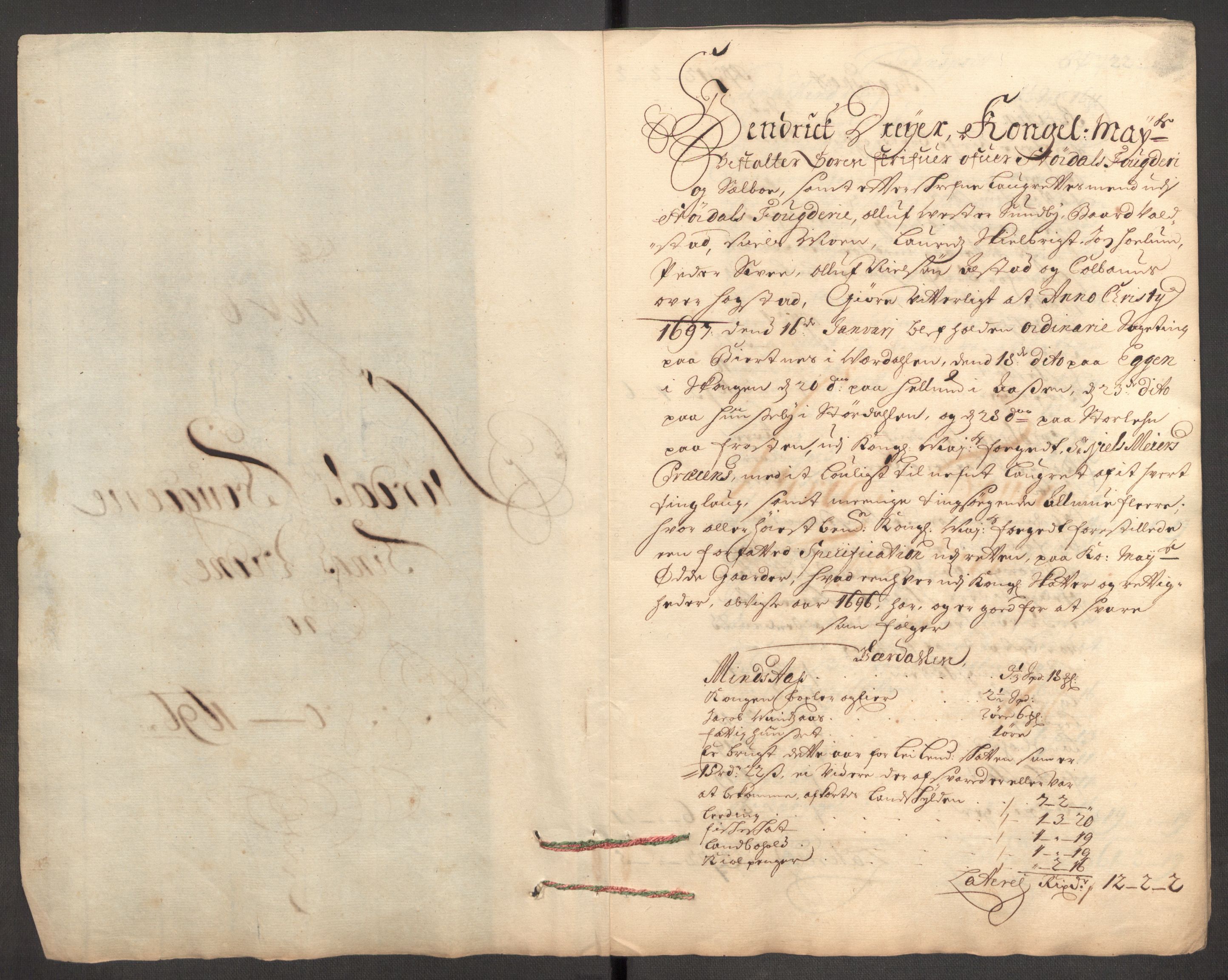 Rentekammeret inntil 1814, Reviderte regnskaper, Fogderegnskap, AV/RA-EA-4092/R62/L4188: Fogderegnskap Stjørdal og Verdal, 1696, p. 172