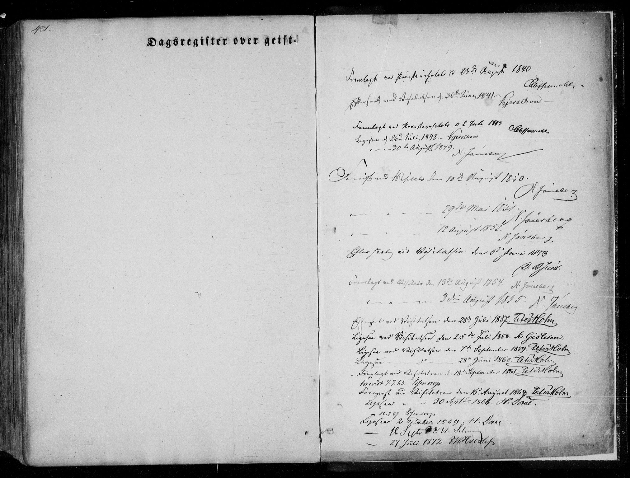 Ministerialprotokoller, klokkerbøker og fødselsregistre - Nordland, SAT/A-1459/846/L0644: Parish register (official) no. 846A02, 1837-1872, p. 481