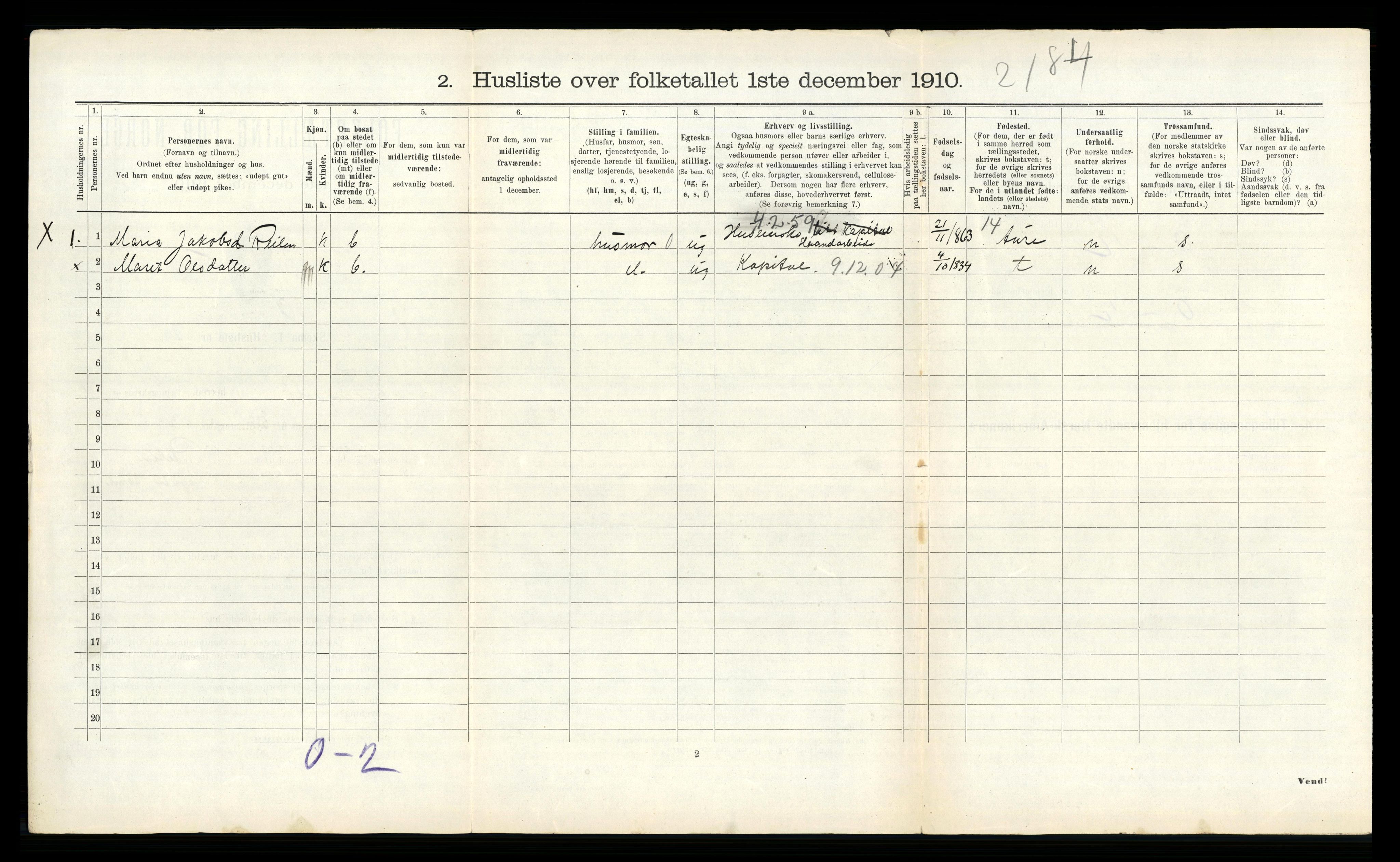 RA, 1910 census for Tingvoll, 1910, p. 552