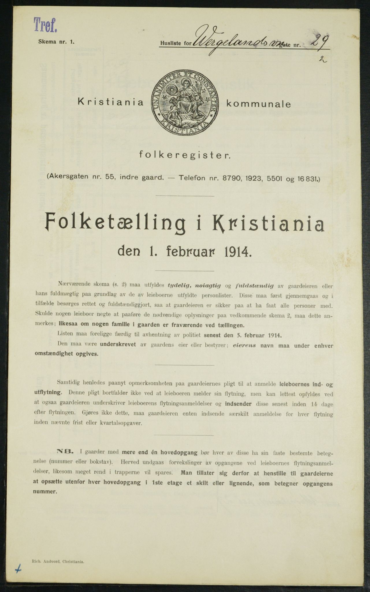 OBA, Municipal Census 1914 for Kristiania, 1914, p. 128908