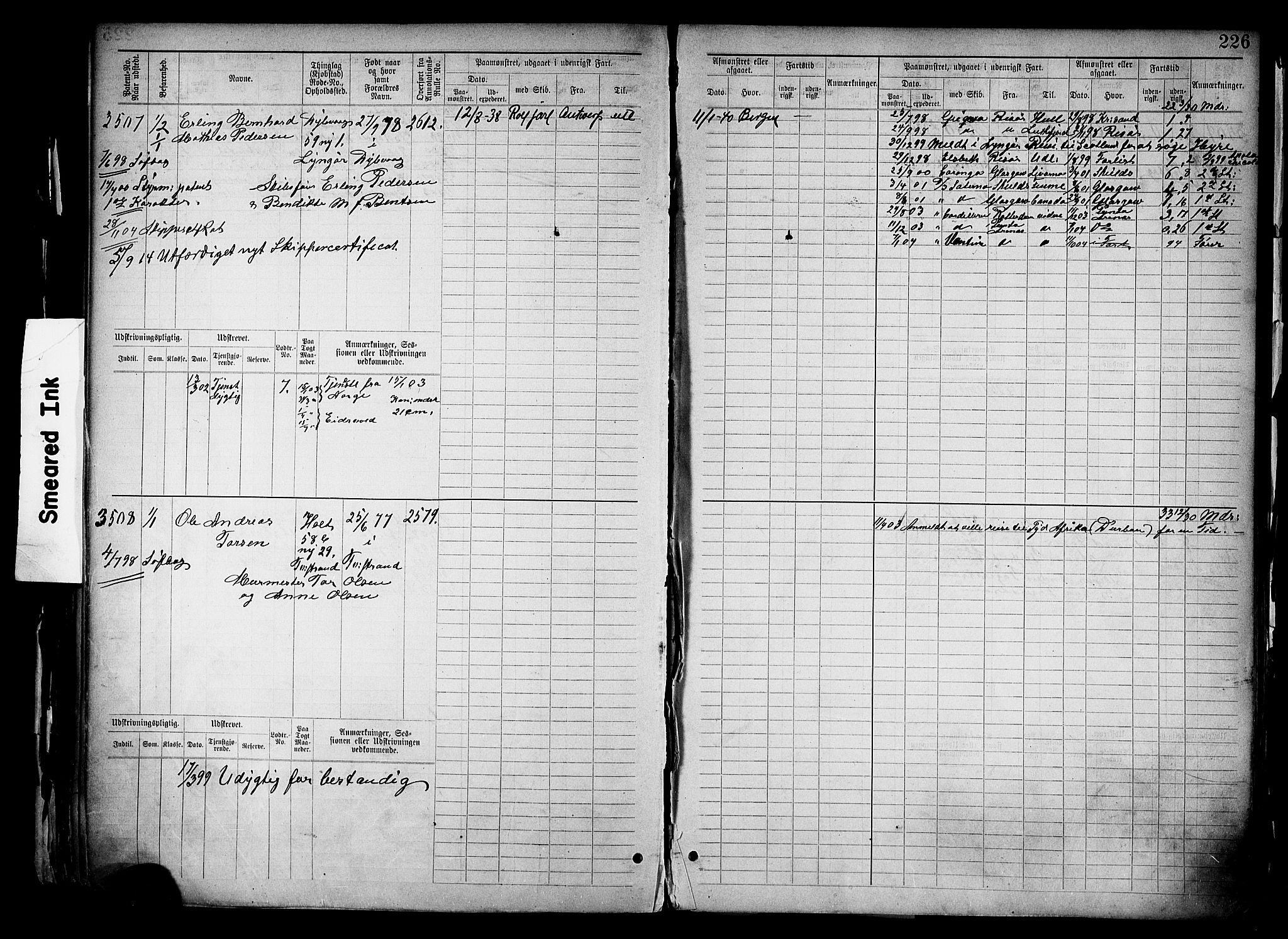 Tvedestrand mønstringskrets, SAK/2031-0011/F/Fb/L0019: Hovedrulle nr 3057-3818, U-35, 1892-1906, p. 234