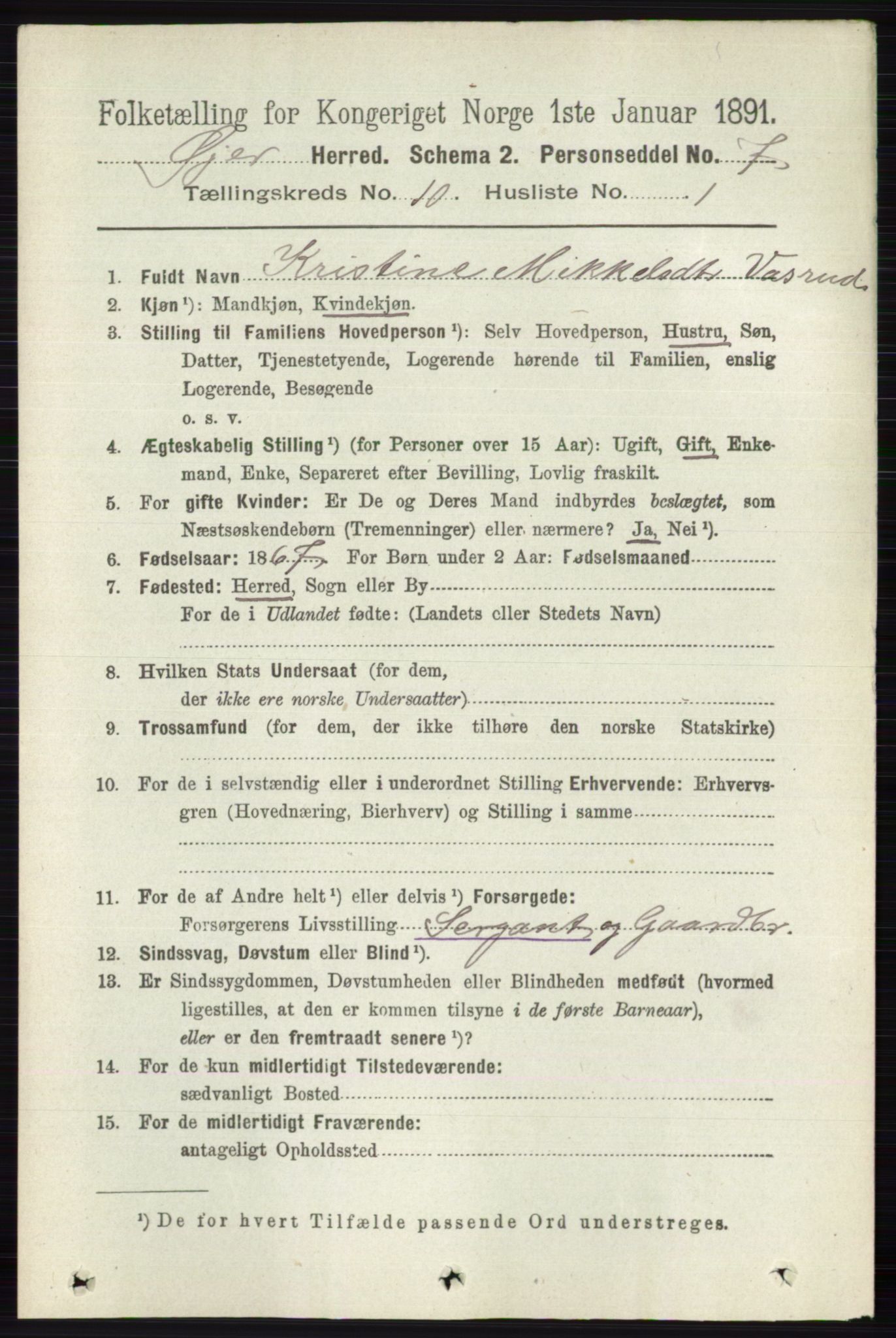 RA, 1891 census for 0521 Øyer, 1891, p. 3570