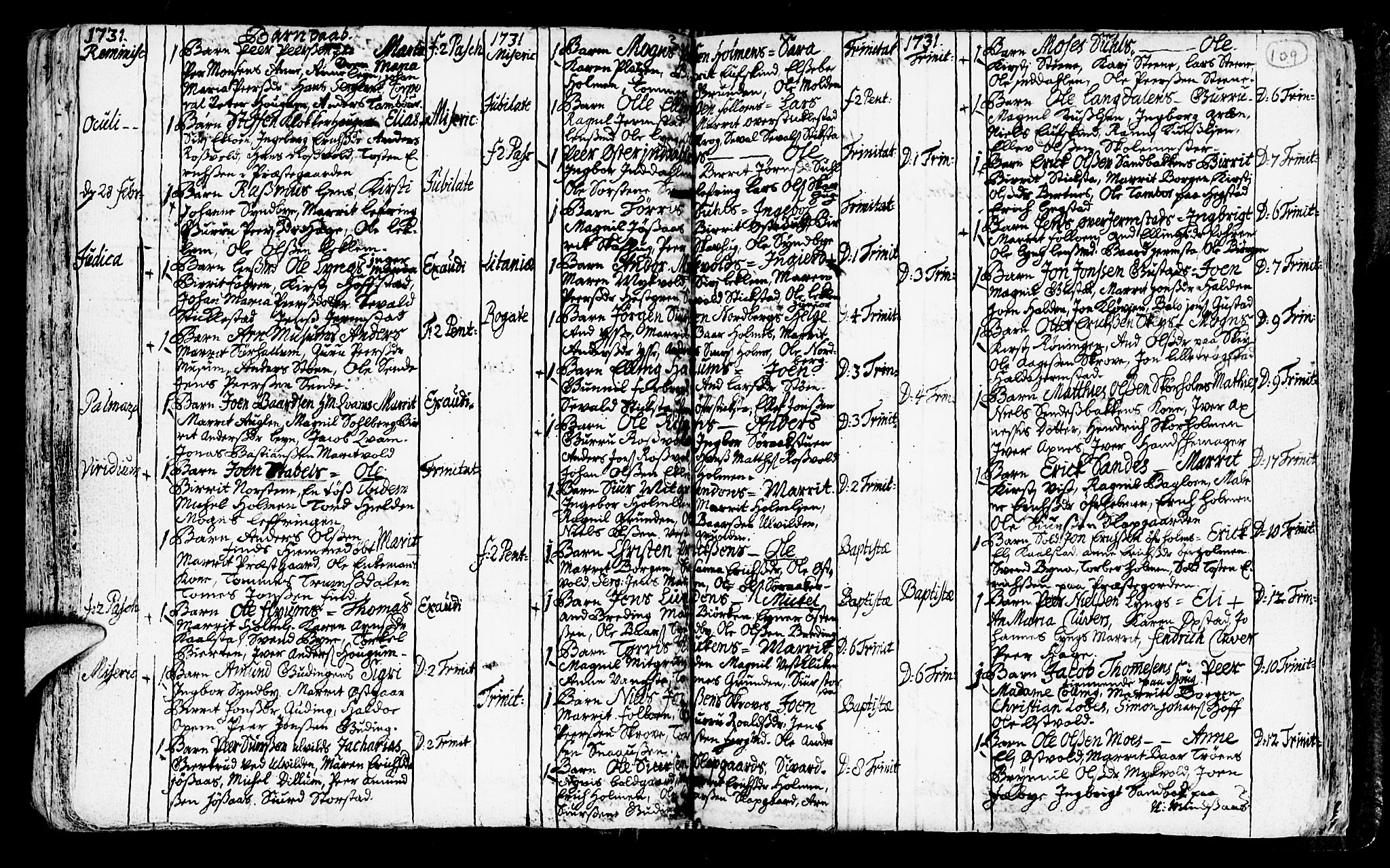 Ministerialprotokoller, klokkerbøker og fødselsregistre - Nord-Trøndelag, SAT/A-1458/723/L0230: Parish register (official) no. 723A01, 1705-1747, p. 109