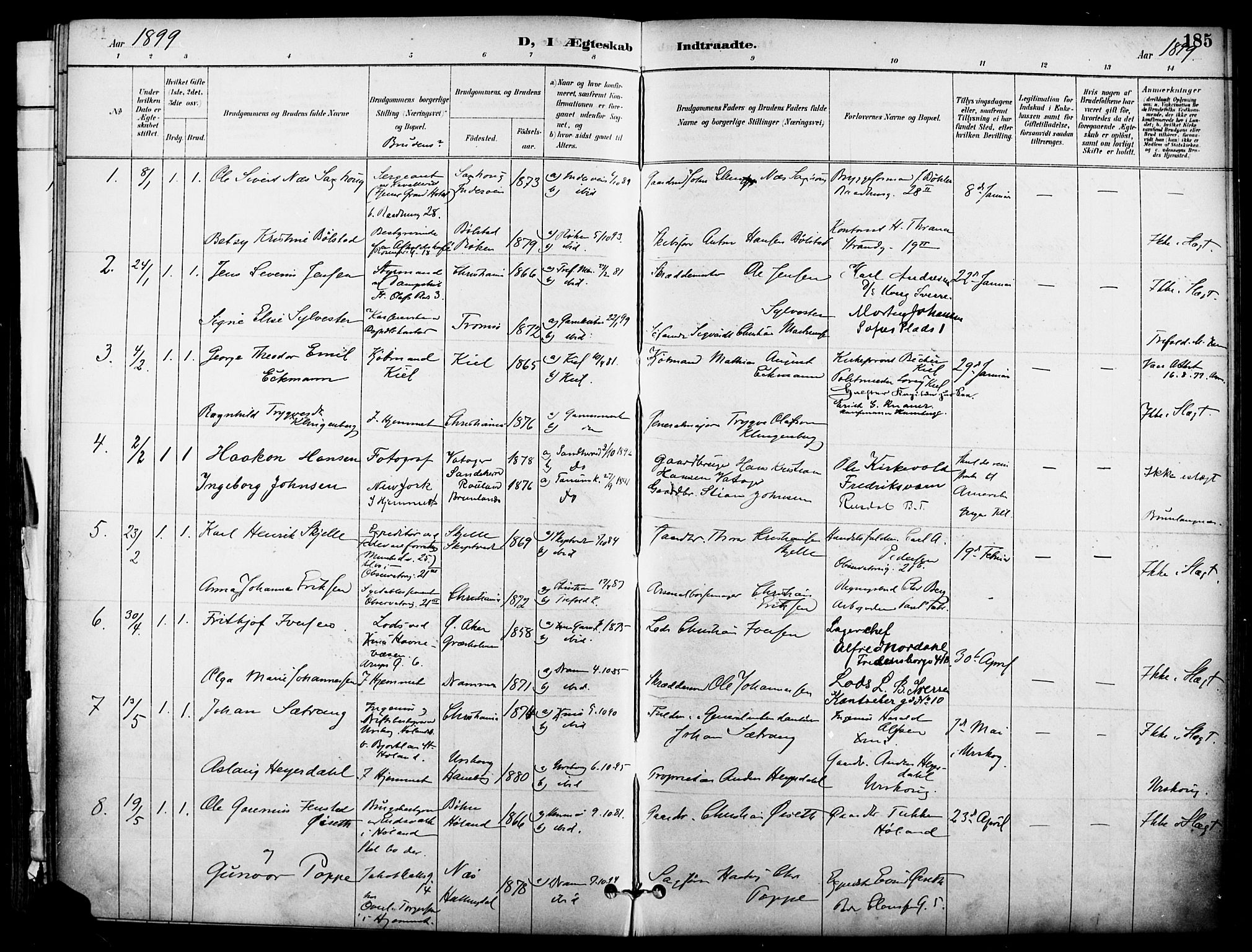 Garnisonsmenigheten Kirkebøker, SAO/A-10846/F/Fa/L0013: Parish register (official) no. 13, 1894-1904, p. 185