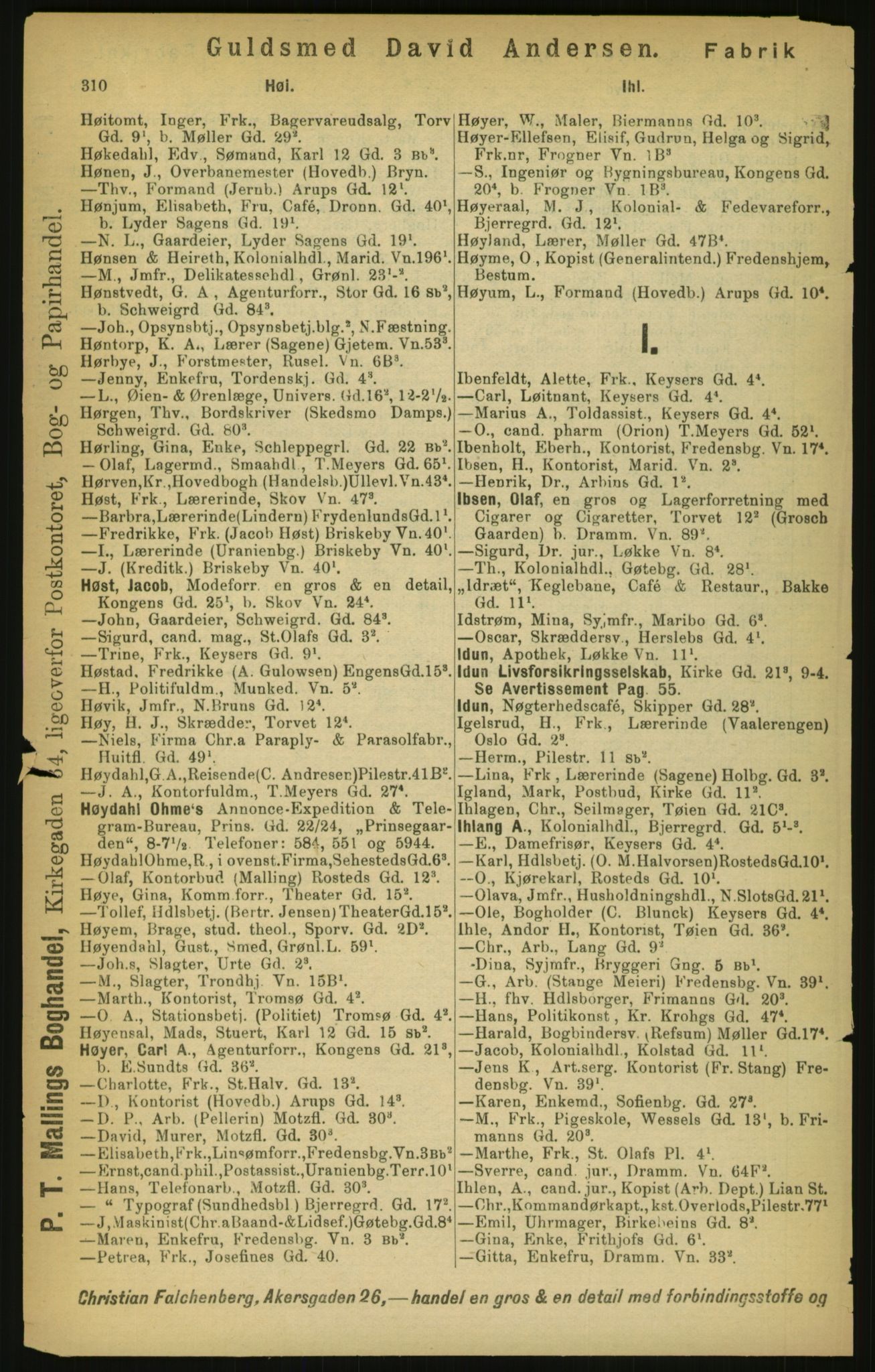 Kristiania/Oslo adressebok, PUBL/-, 1897, p. 310