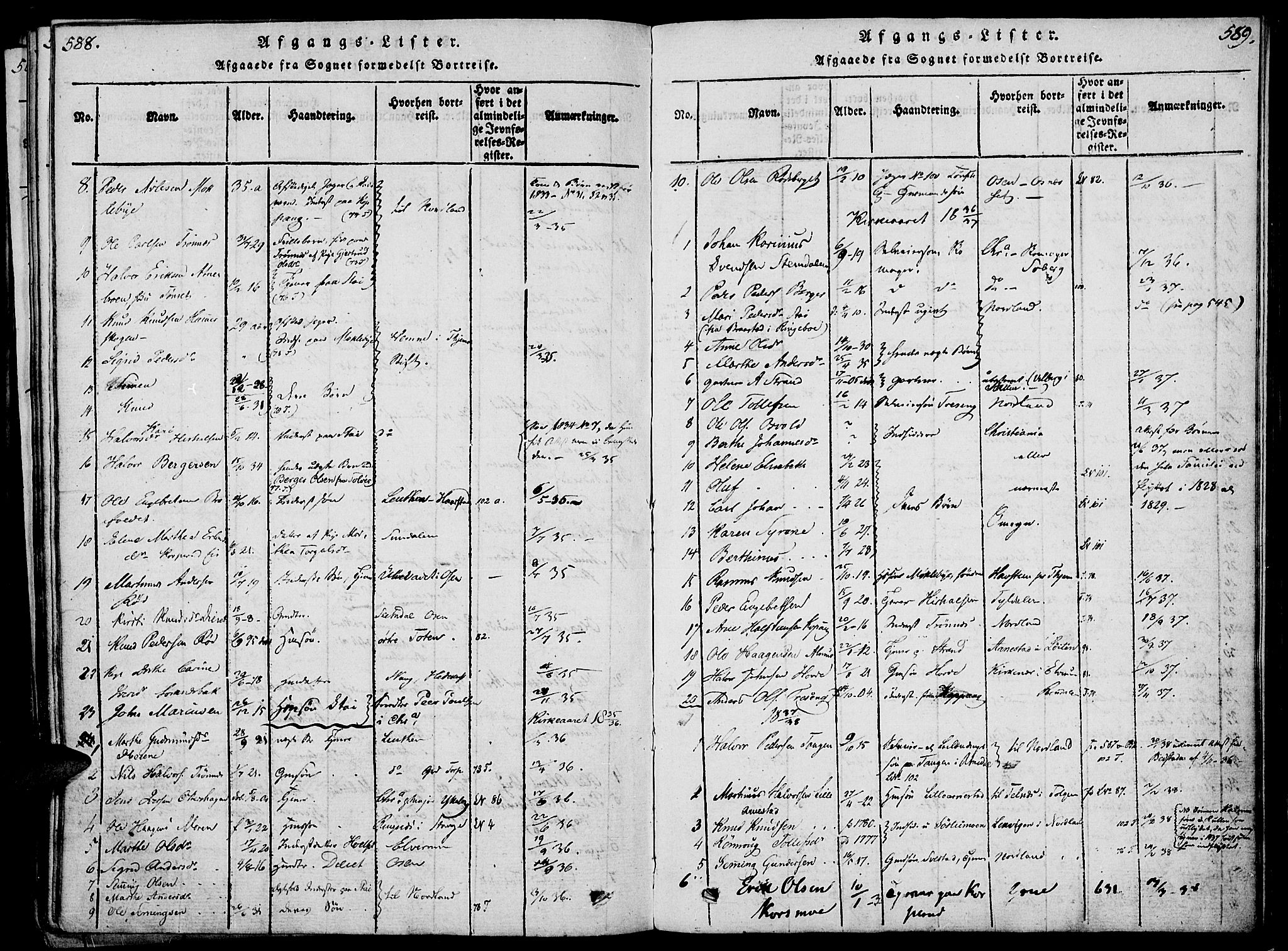 Åmot prestekontor, Hedmark, SAH/PREST-056/H/Ha/Haa/L0005: Parish register (official) no. 5, 1815-1841, p. 588-589