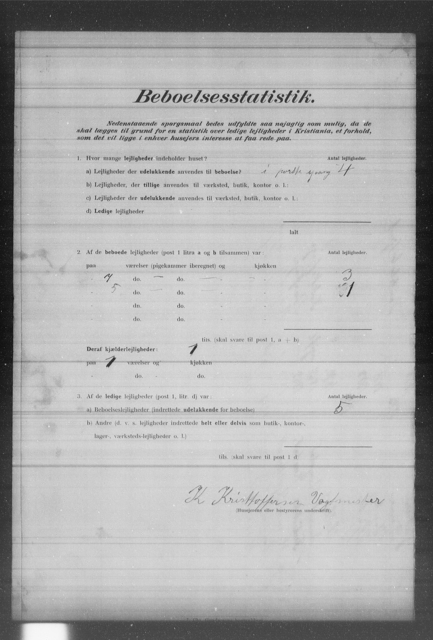 OBA, Municipal Census 1902 for Kristiania, 1902, p. 434