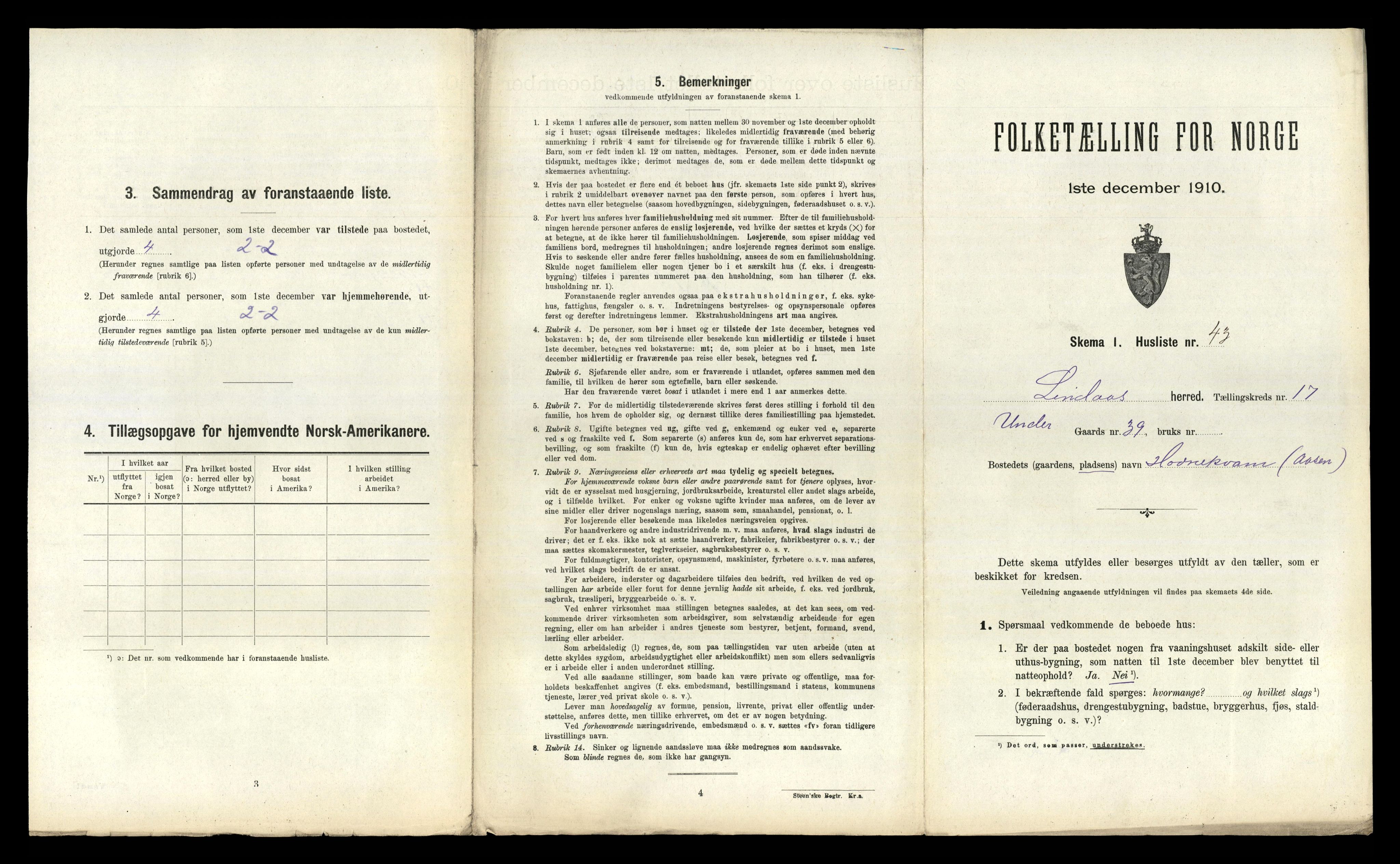 RA, 1910 census for Lindås, 1910, p. 1128