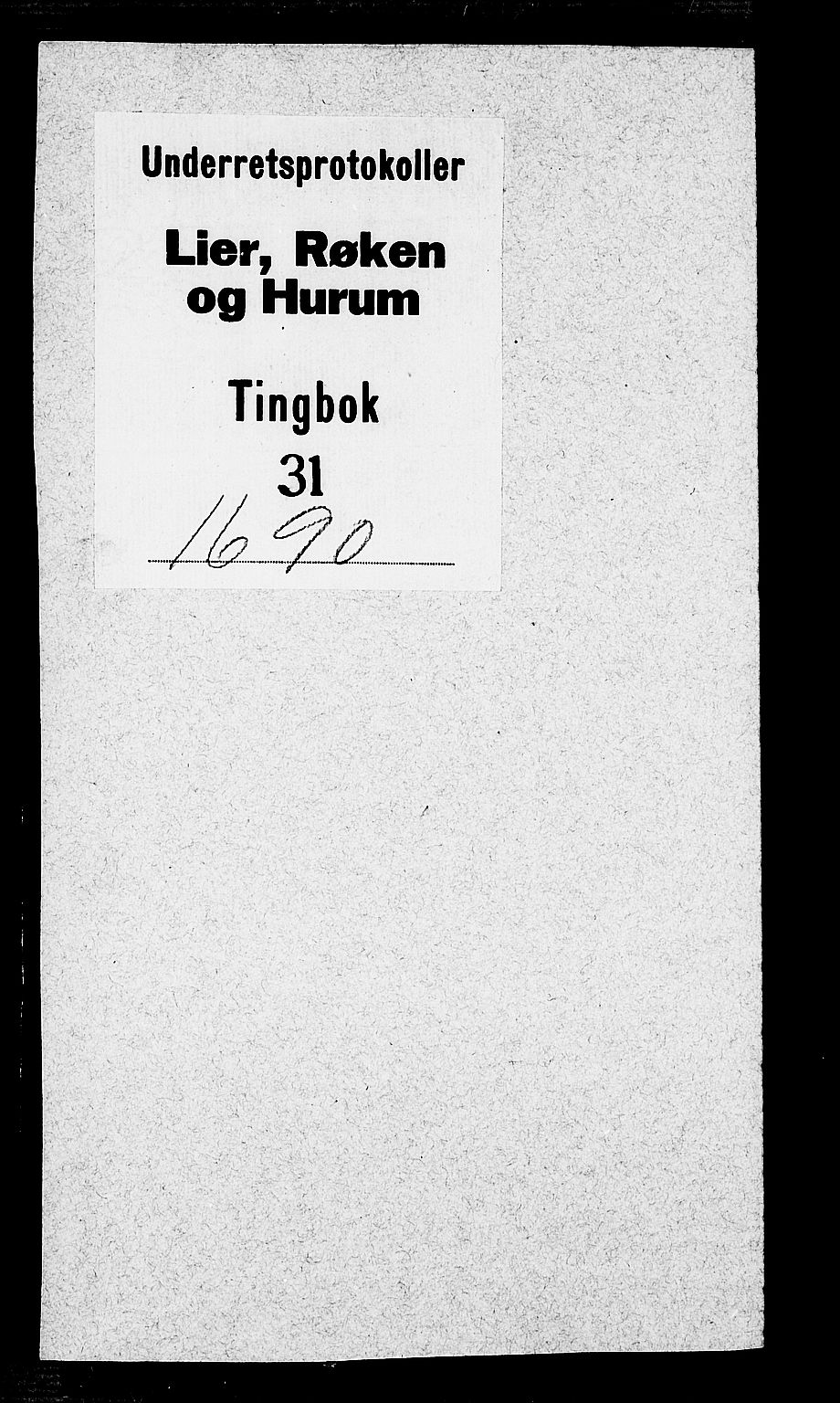 Lier, Røyken og Hurum sorenskriveri, AV/SAKO-A-89/F/Fa/L0031: Tingbok, 1690