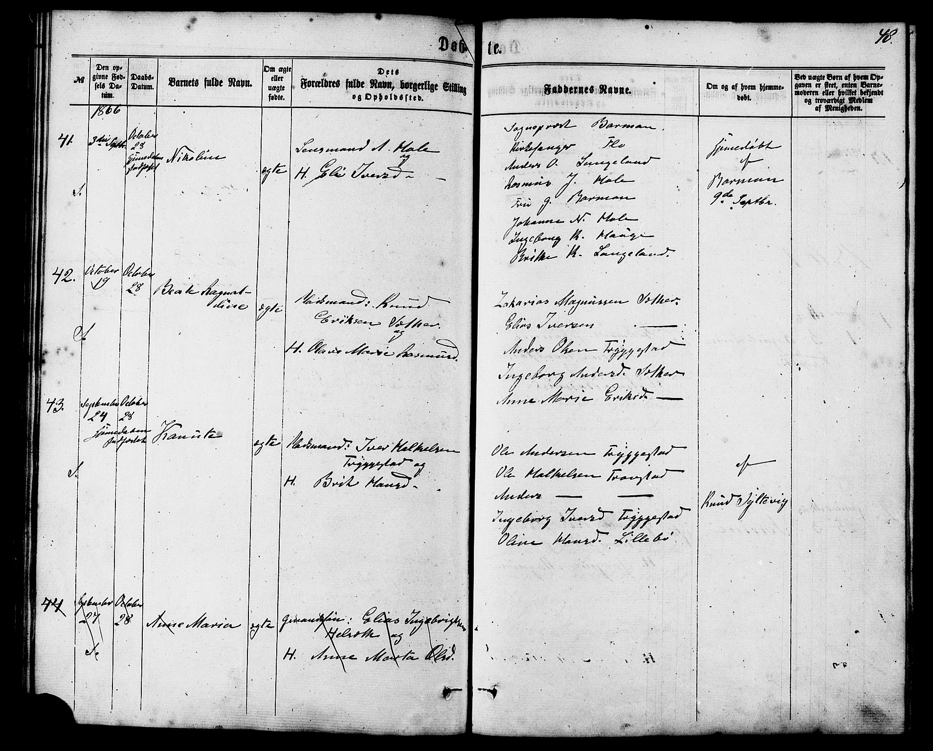 Ministerialprotokoller, klokkerbøker og fødselsregistre - Møre og Romsdal, AV/SAT-A-1454/517/L0226: Parish register (official) no. 517A06, 1862-1881, p. 48