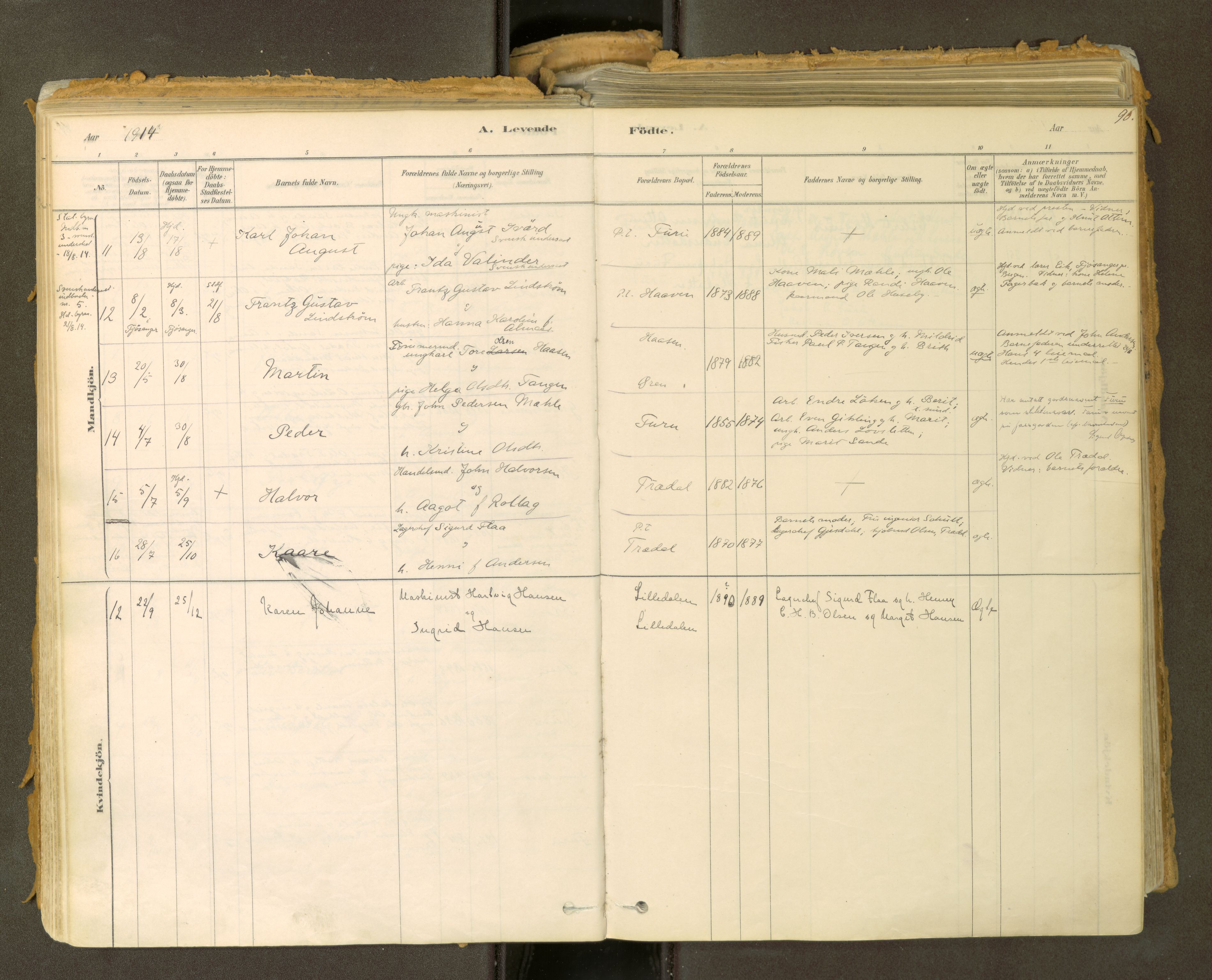 Sunndal sokneprestkontor, AV/SAT-A-1085/1/I/I1/I1a: Parish register (official) no. 2, 1877-1914, p. 90