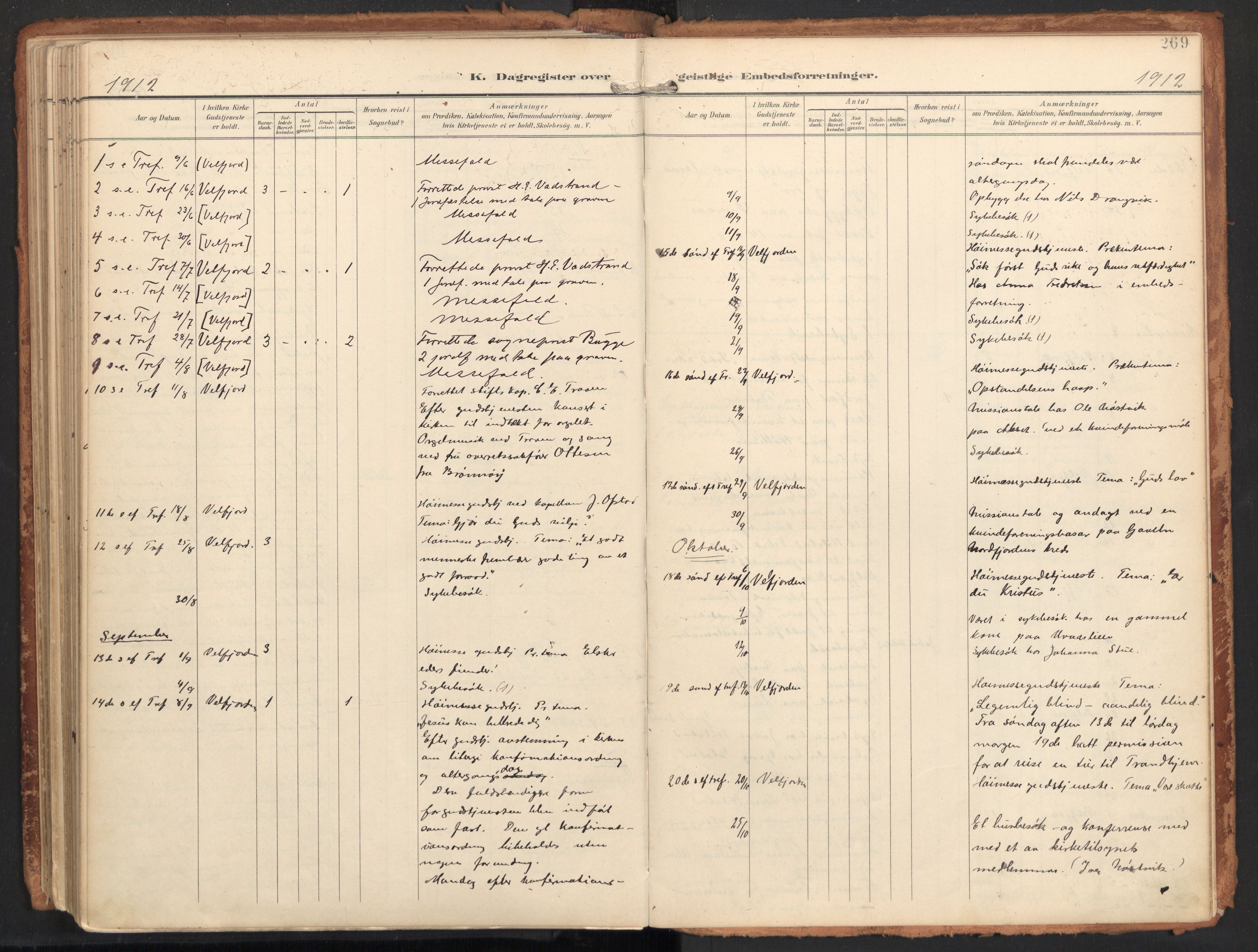 Ministerialprotokoller, klokkerbøker og fødselsregistre - Nordland, AV/SAT-A-1459/814/L0227: Parish register (official) no. 814A08, 1899-1920, p. 269