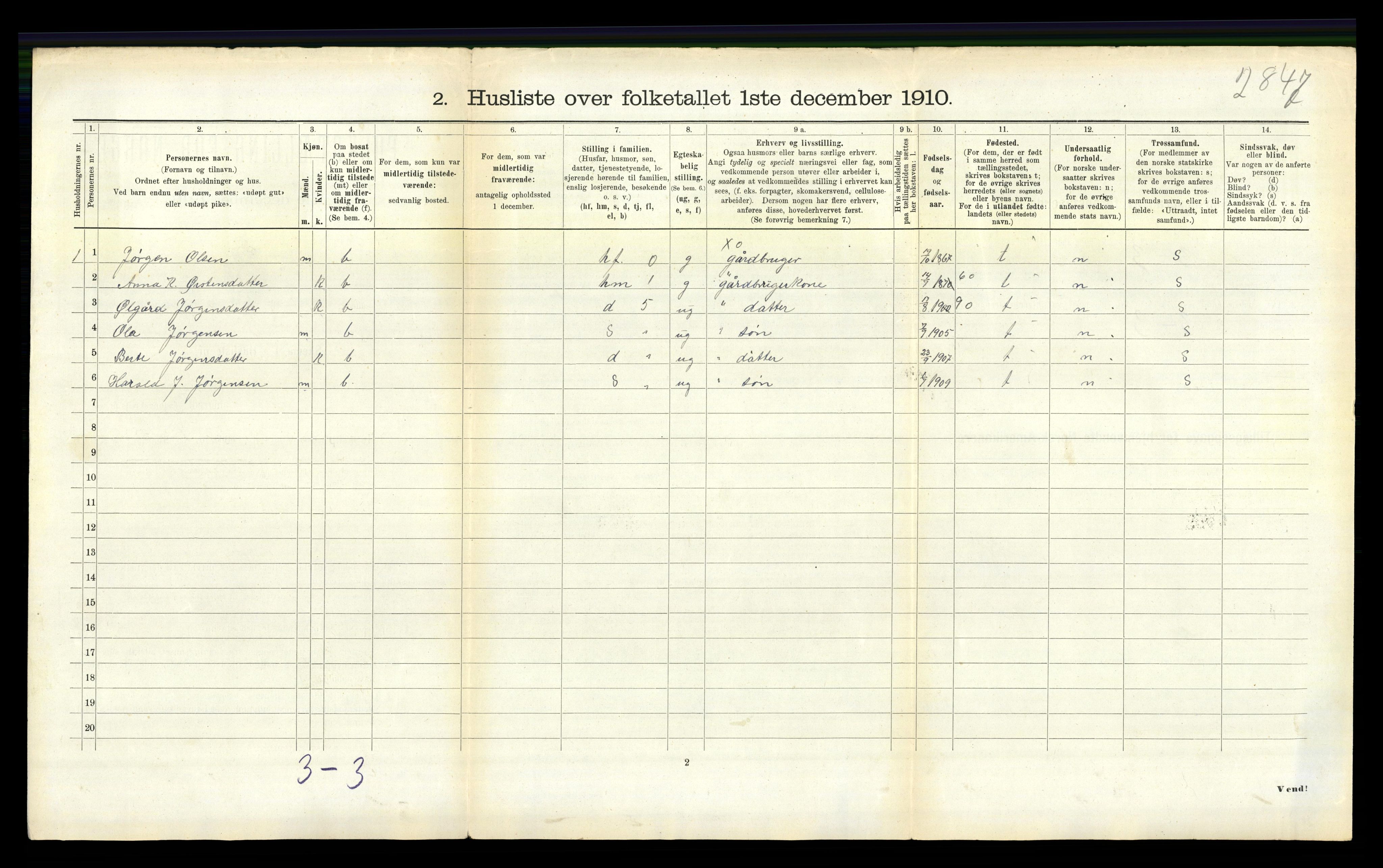 RA, 1910 census for Gulen, 1910, p. 467